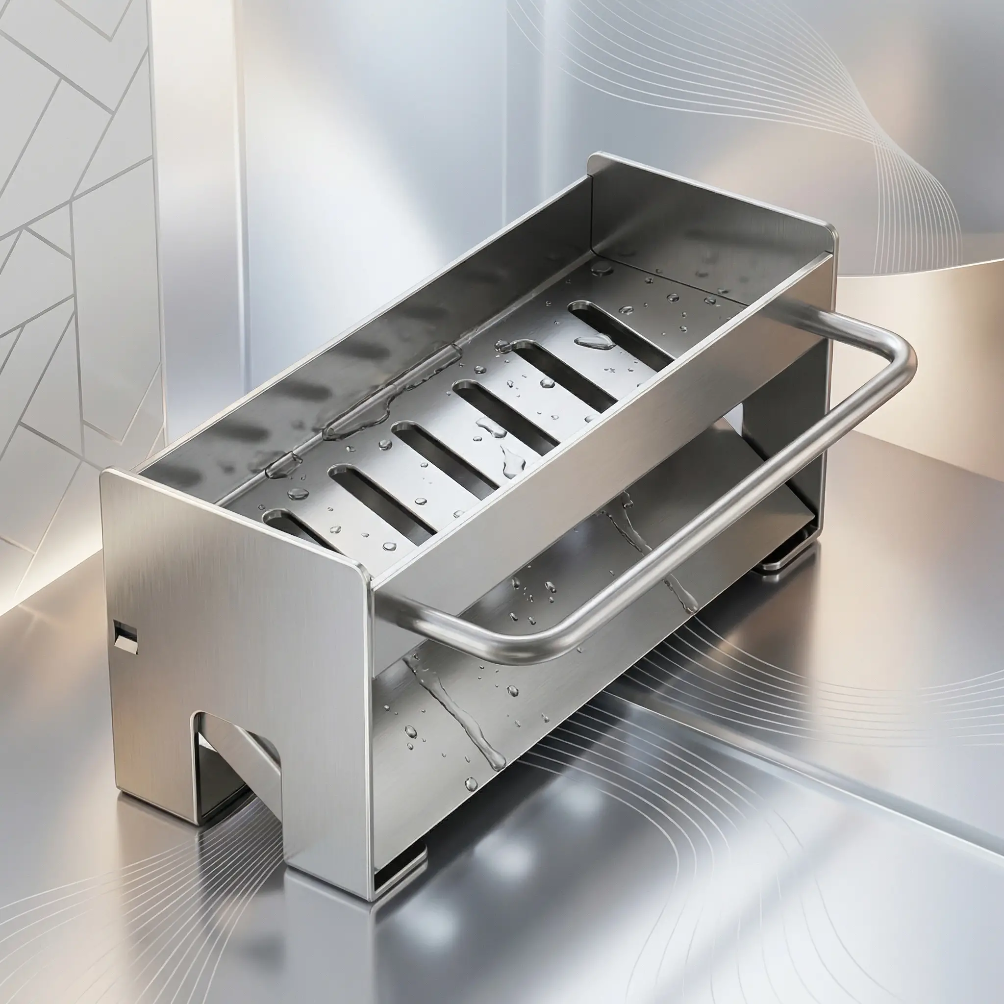 HydroFlow Self-Draining Kitchen Sink Caddy & Countertop Organizer 10 HydroFlow Self Draining Kitchen Sink Caddy00001