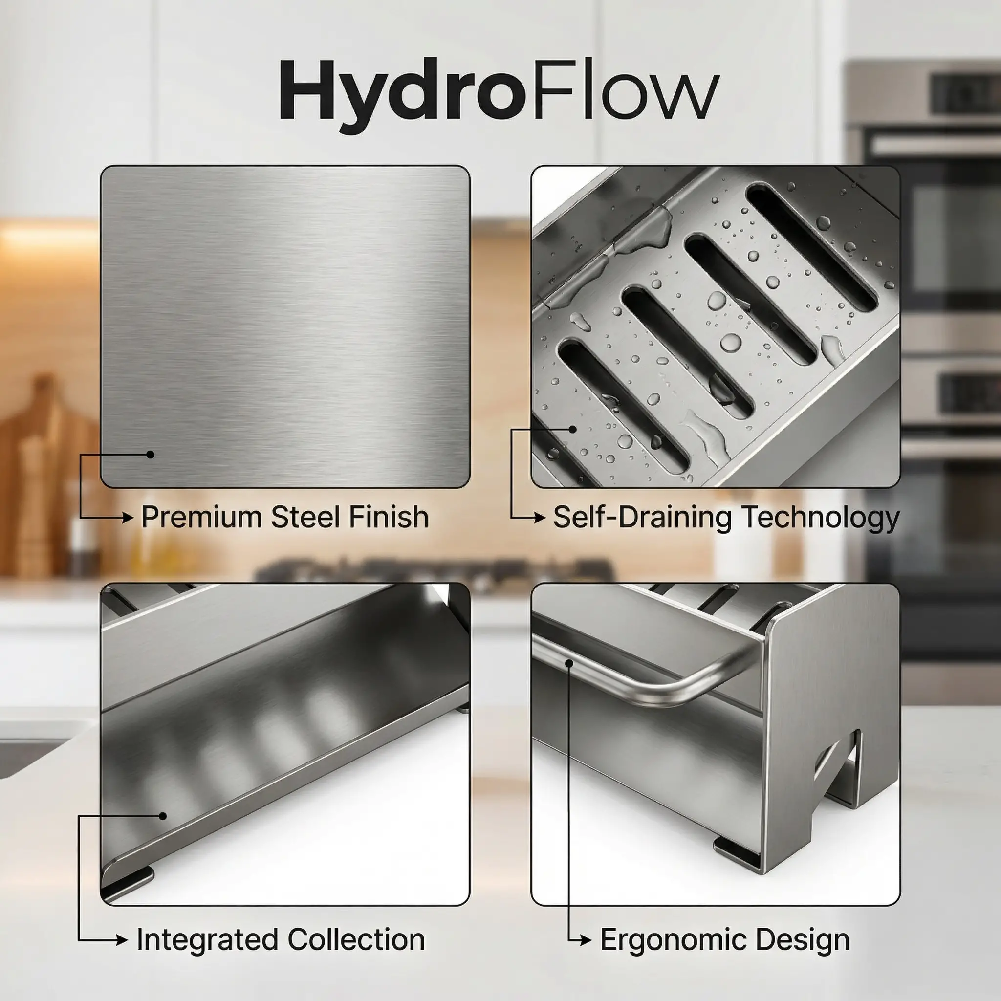 HydroFlow Self-Draining Kitchen Sink Caddy & Countertop Organizer 14 HydroFlow Self Draining Kitchen Sink Caddy00005
