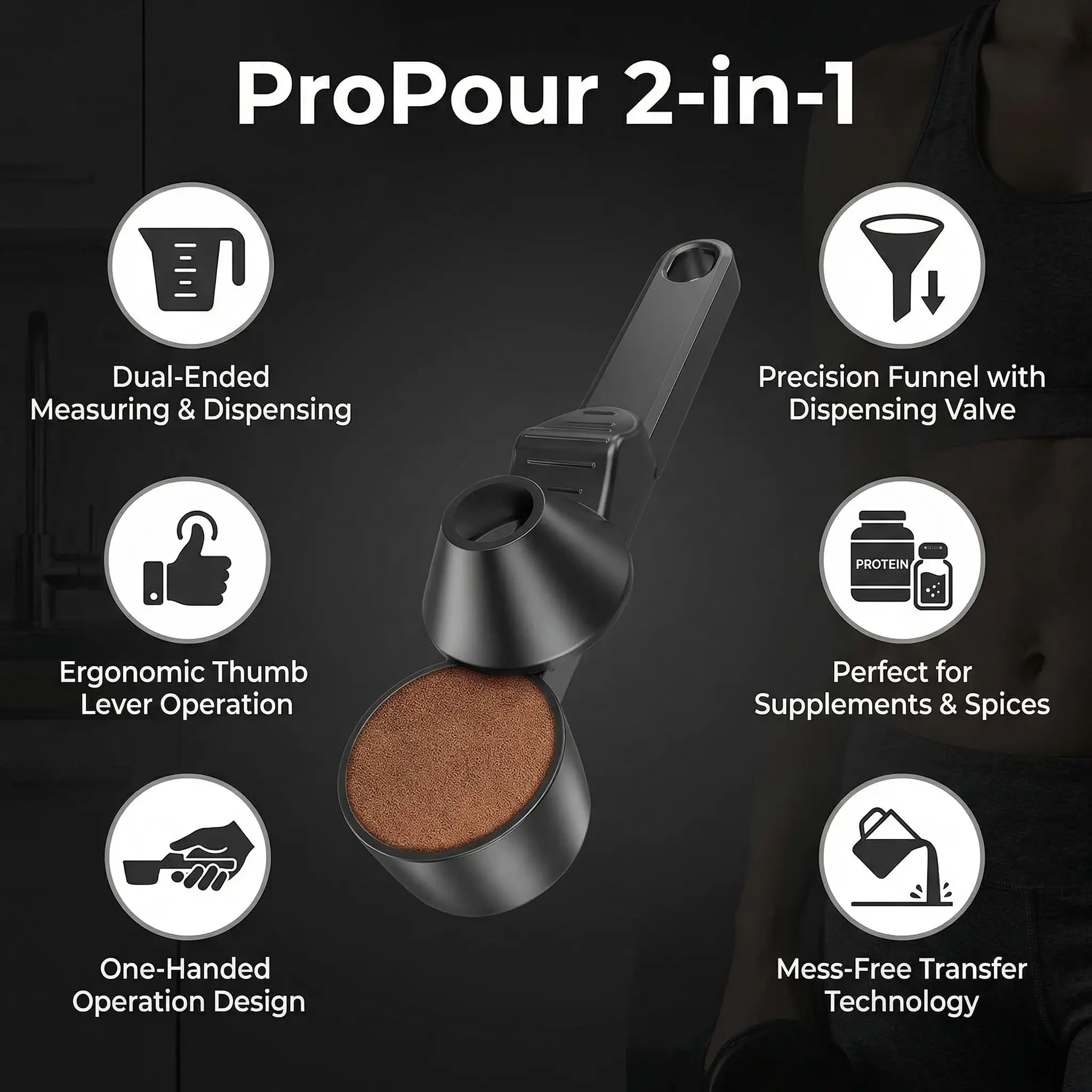 ProPour 2-in-1 Precision Funnel Scoop & Dispenser 13 ProPour 2-in-1 full feature breakdown
