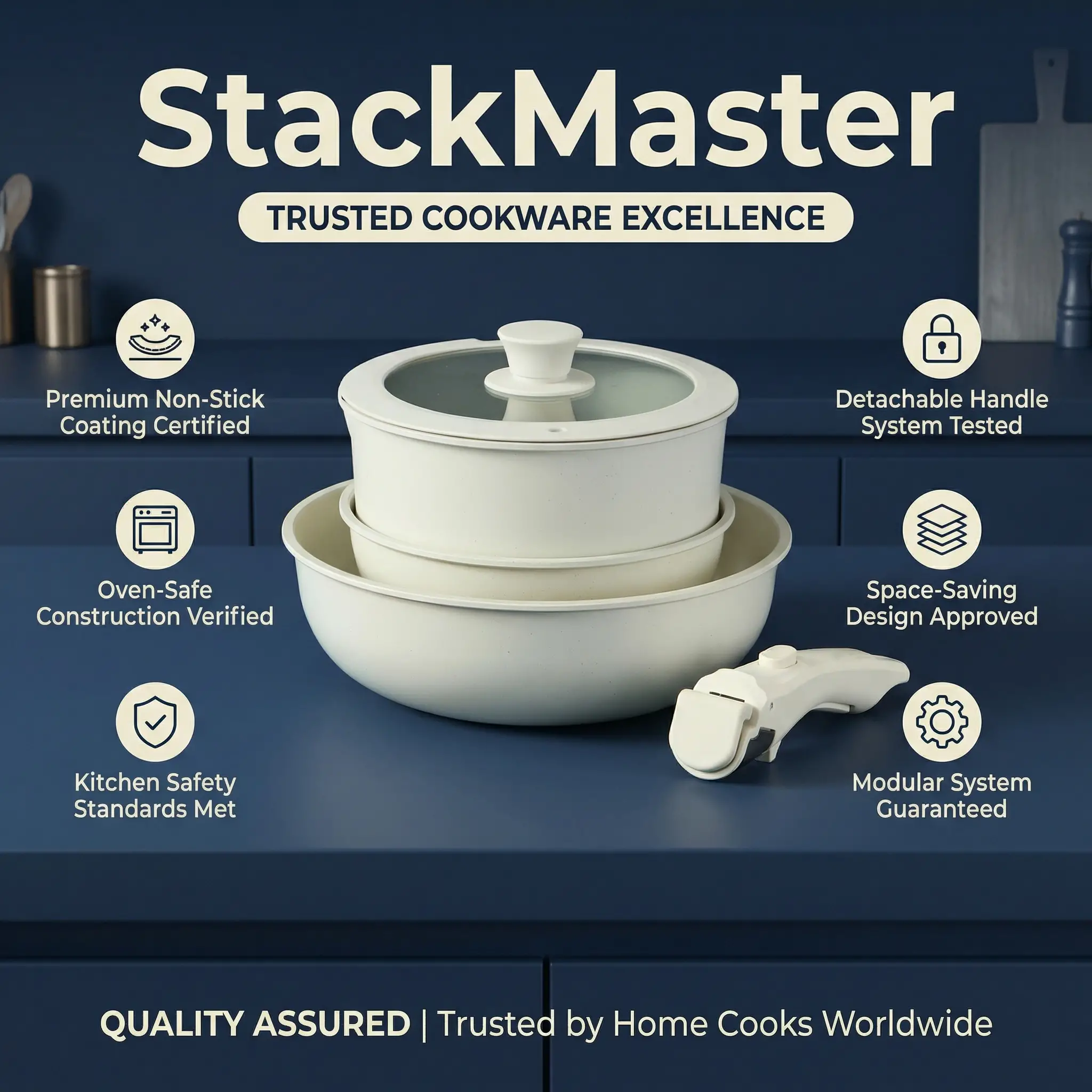 StackMaster 5-Piece Non-Stick Cookware Set with Detachable Handle 14 StackMaster 5 Piece Non Stick Cookware Set with Detachable Handle00007