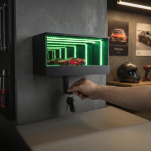 The Pit Stop: LED Garage Key Organizer & Diecast Display Case