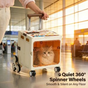 RoamPet rolling pet carrier - front view white background