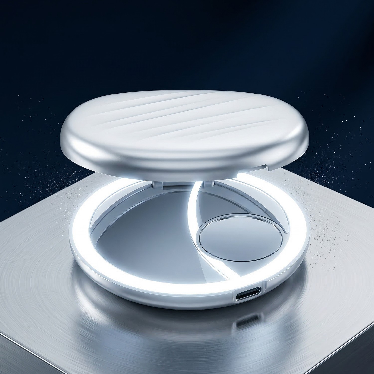 GlowCompact LED makeup mirror - front view white background