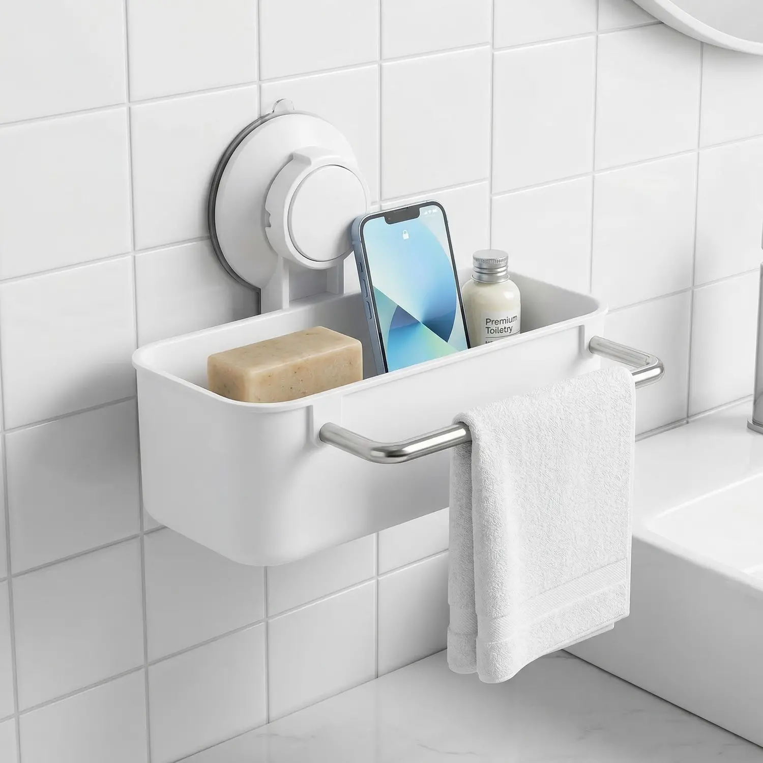 5 No-Drill Kitchen & Home Upgrades Under $25 That Actually Work 6 WallGrip Suction Basin & Towel Holder – No-Drill Wall Mount, Bathroom Soap Dish & Hand Towel Rail