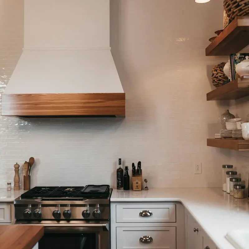 Modern minimalist kitchen interior, clean and organised