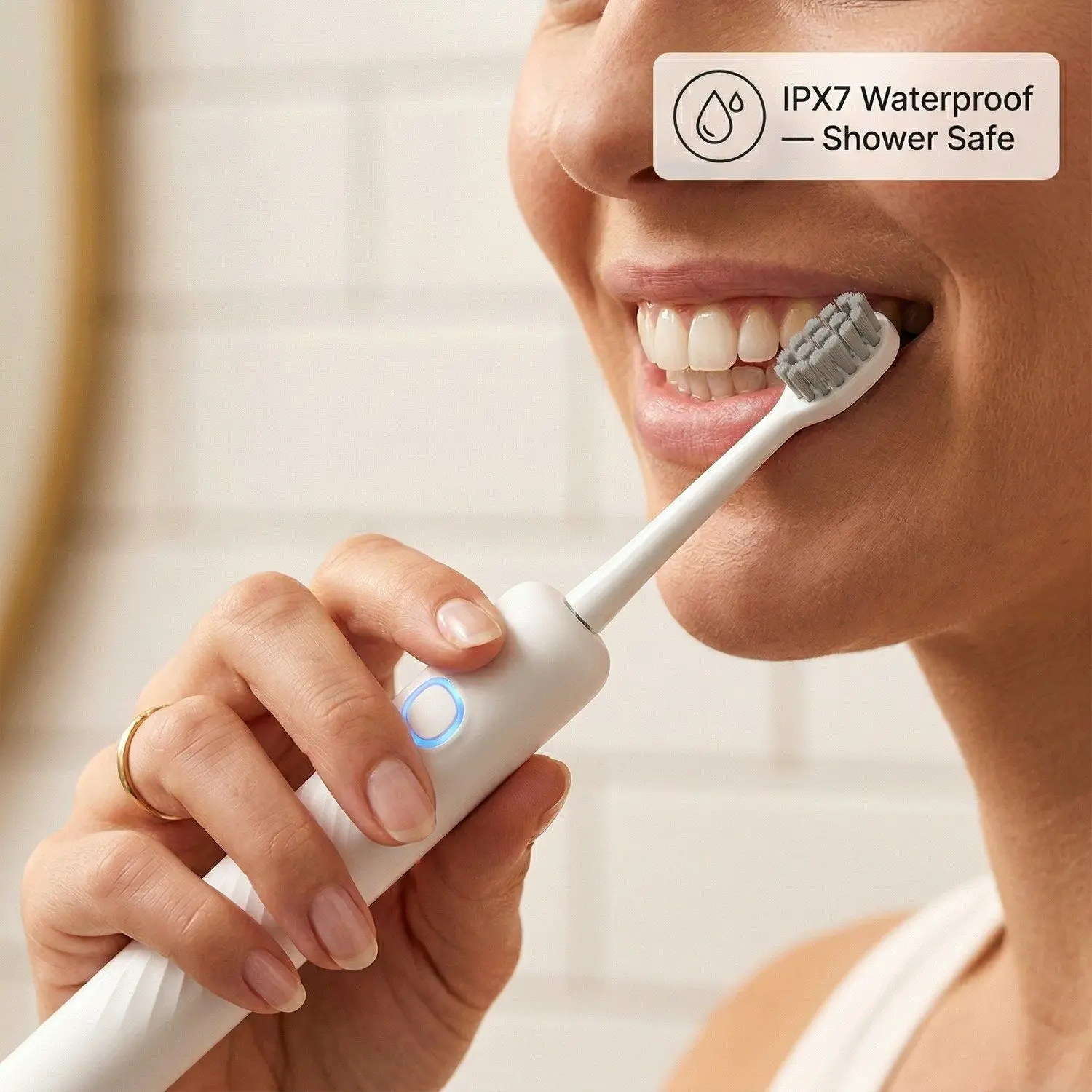 SonicGlow Pro Rechargeable Electric Toothbrush – Sonic Vibration, Soft Bristle, IPX7 Waterproof, USB Charging 2 Sonic Vibration Power