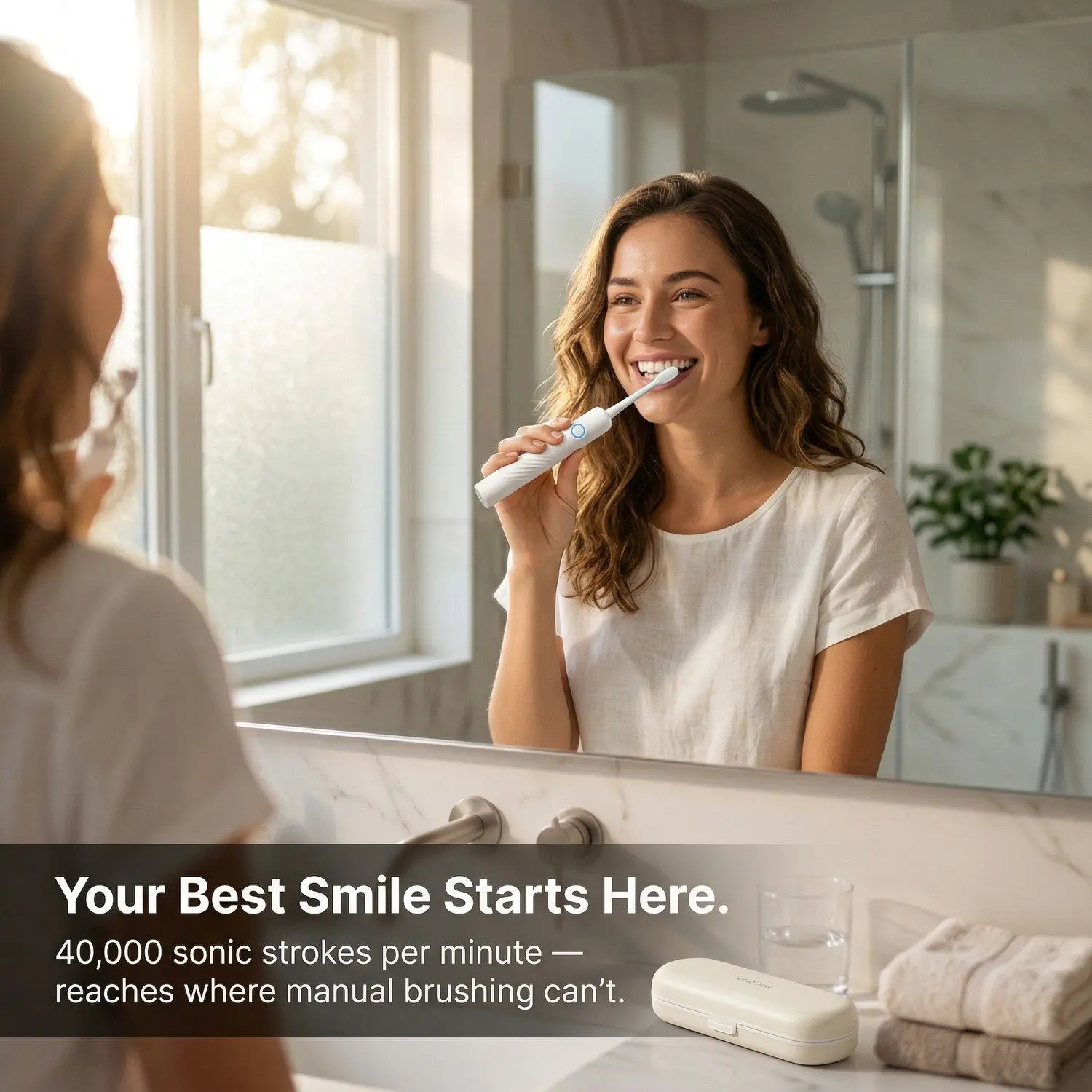 SonicGlow Pro Rechargeable Electric Toothbrush – Sonic Vibration, Soft Bristle, IPX7 Waterproof, USB Charging 5 USB Magnetic Charging
