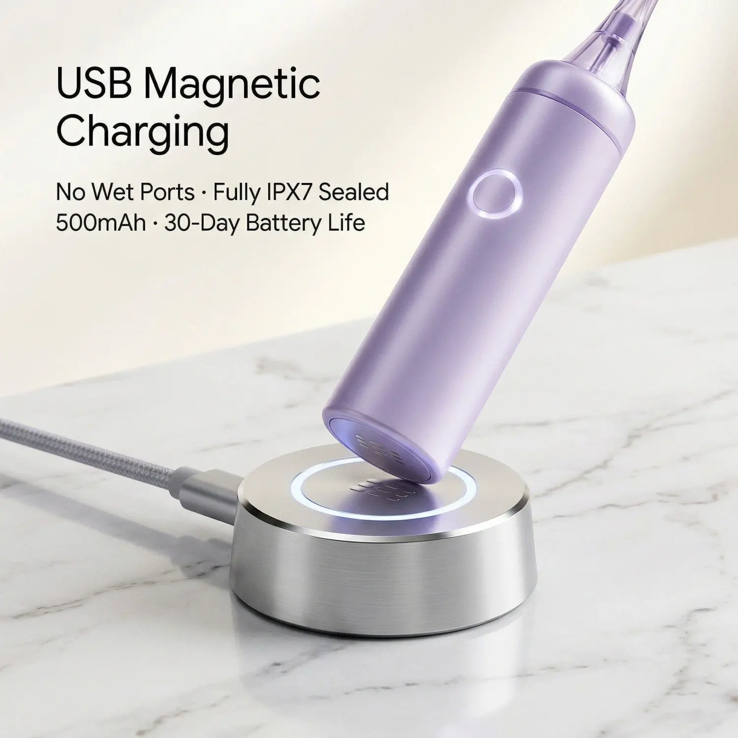 VibePulse Pro Sonic Electric Toothbrush – UV Sterilization, Dual-Mode Sonic Vibration & Plaque Removal, 2 Brush Heads 5 Stainless Steel Body