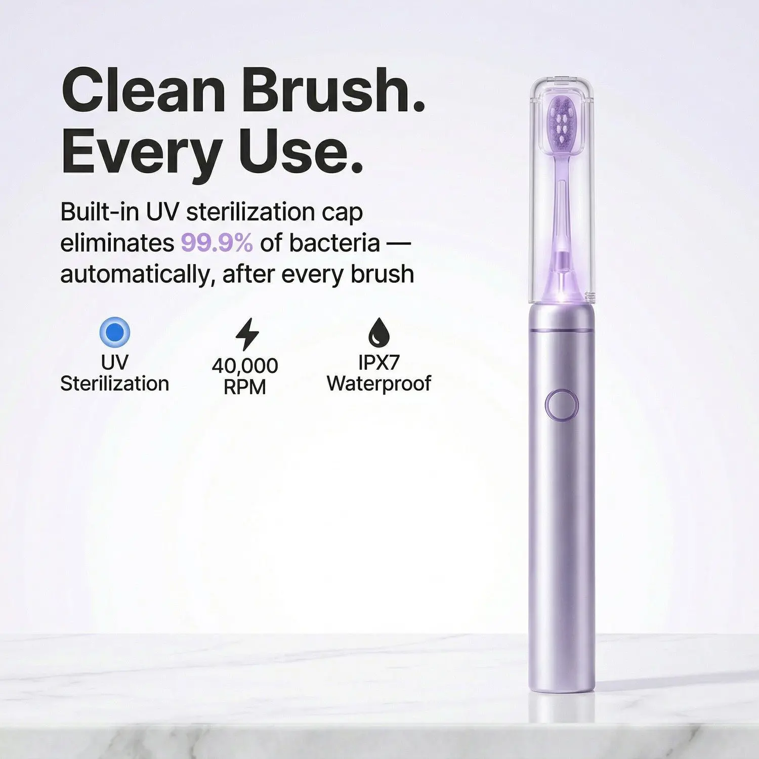 VibePulse Pro Sonic Electric Toothbrush – UV Sterilization, Dual-Mode Sonic Vibration & Plaque Removal, 2 Brush Heads 6 A002 full width