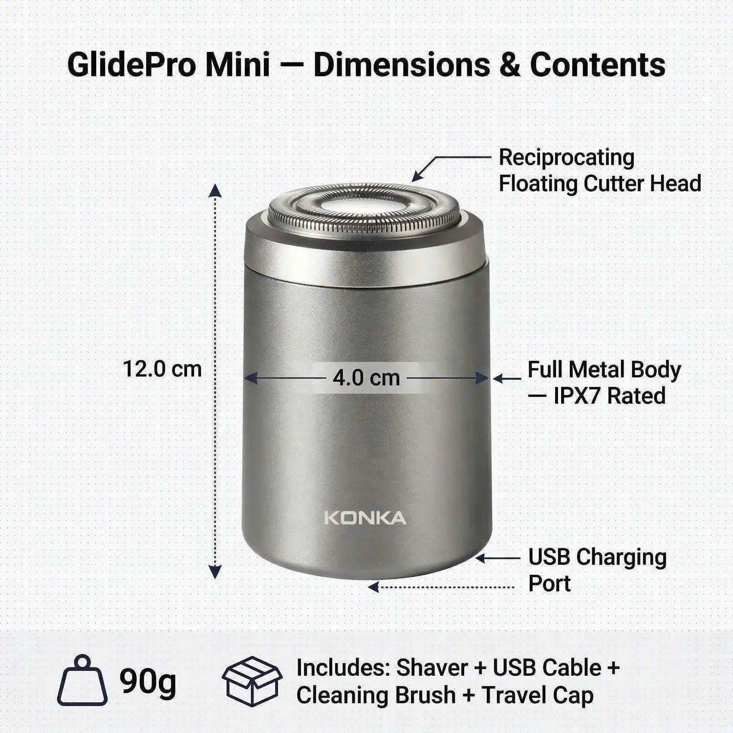 GlidePro Mini Electric Shaver – Rechargeable, Full-Body Washable, Travel-Ready Portable Men's Grooming Razor 9 A003 size img