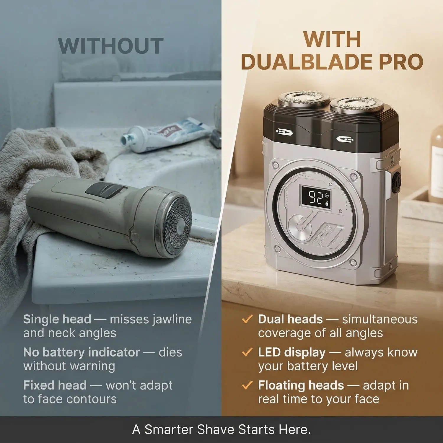 DualBlade Pro Magnetic Electric Shaver – Dual-Head Design, Car & Travel Ready, Full-Body Washable 5 Full-Body Washable