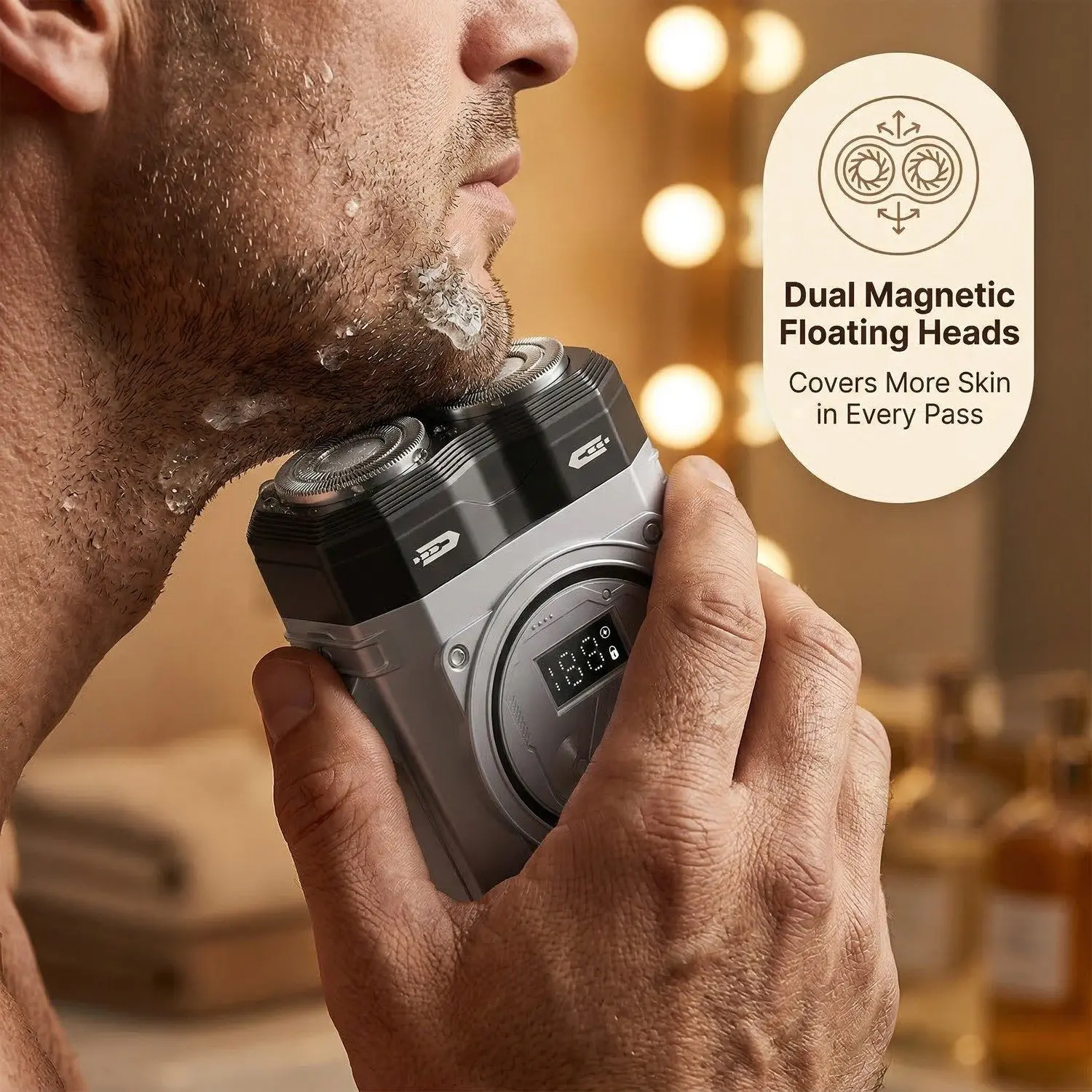 DualBlade Pro Magnetic Electric Shaver – Dual-Head Design, Car & Travel Ready, Full-Body Washable 7 A004 split left