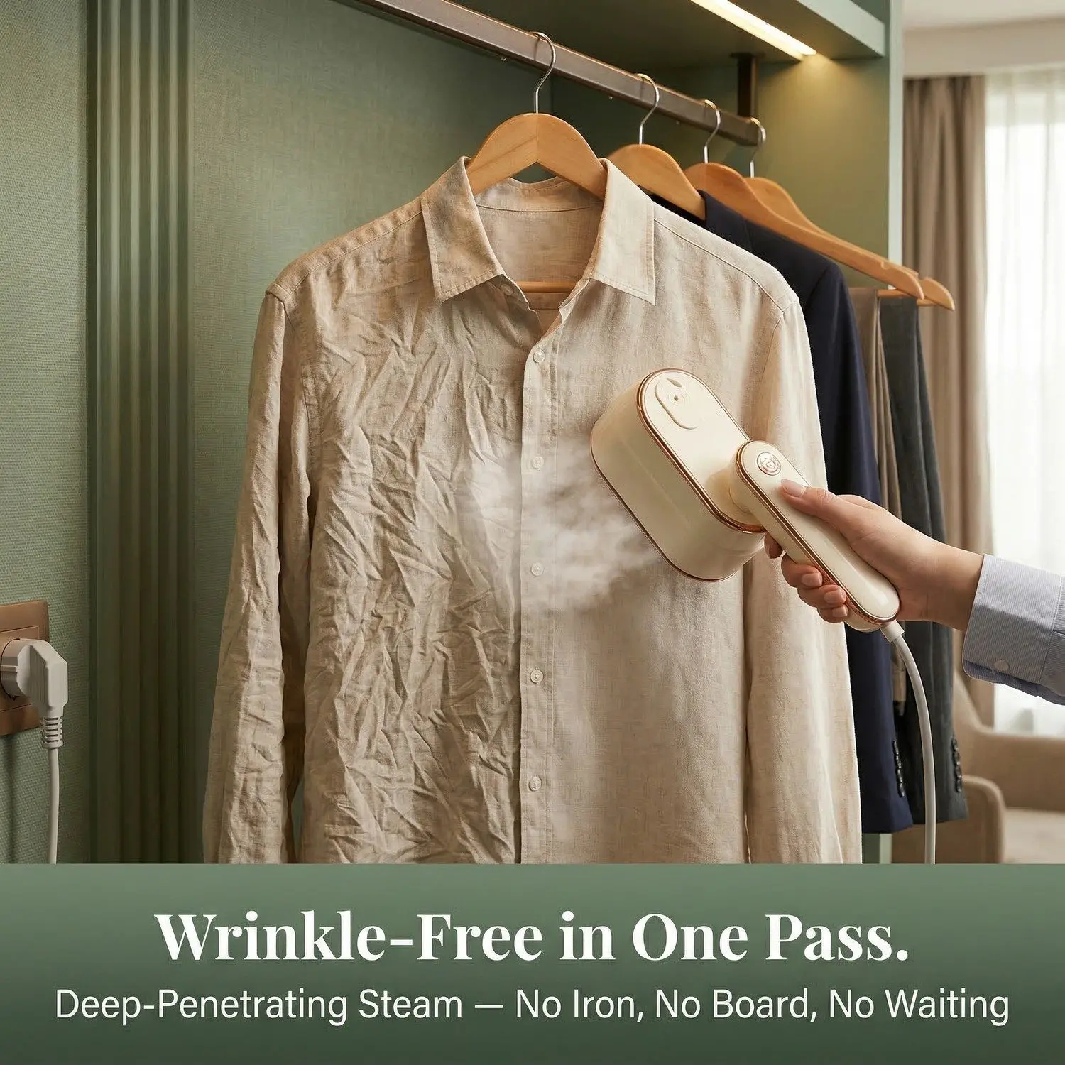 SteamEase Pro Handheld Garment Steamer – Portable Foldable, Fast Heat-Up, Home & Travel Clothing Iron 10 A005 act 1