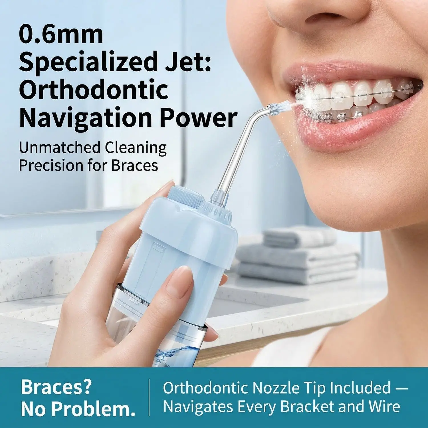 AquaFloss Pro Portable Water Flosser – Orthodontic, IPX7 Waterproof, Rechargeable Oral Irrigator 11 A011 act 2