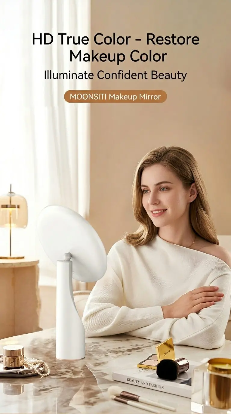 LuxeGlow LED Makeup Mirror – Smart USB Light, Foldable Desktop Vanity Mirror, HD Clarity 1 LuxeGlow LED Makeup Mirror