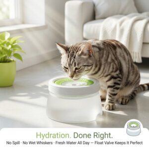 FloatBowl No-Spill Pet Water Dispenser - splash-resistant floating bowl large capacity