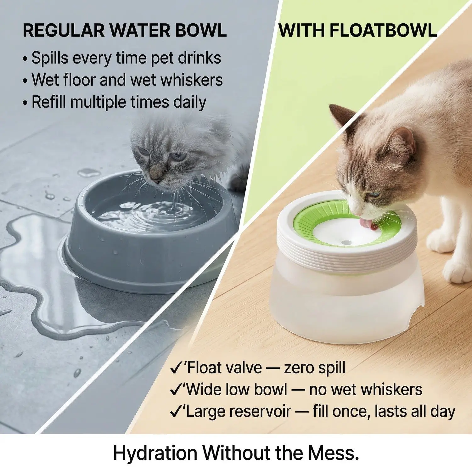 FloatBowl Pet Water Dispenser – No-Spill Floating Bowl, Large Capacity, Cat & Dog Water Feeder 7 A015 SPL 01