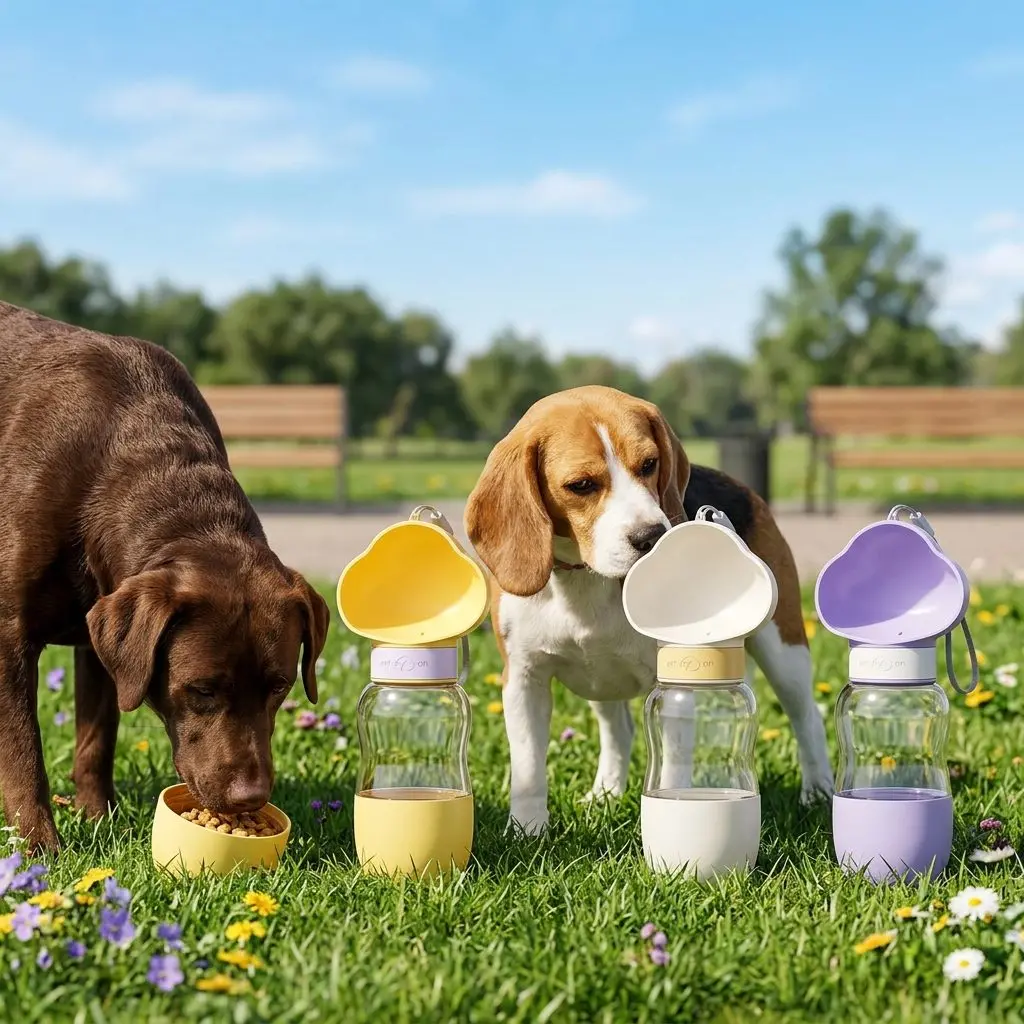 HydroWalk 2-in-1 Portable Pet Water Bottle & Food Dispenser - Leak-Proof Travel Bowl for Dogs 2 A017 FEA 1