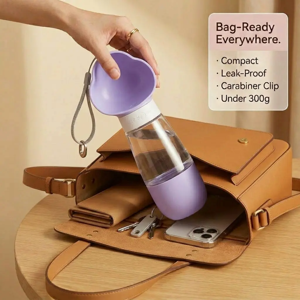 HydroWalk 2-in-1 Portable Pet Water Bottle & Food Dispenser - Leak-Proof Travel Bowl for Dogs 3 A017 FEA 3