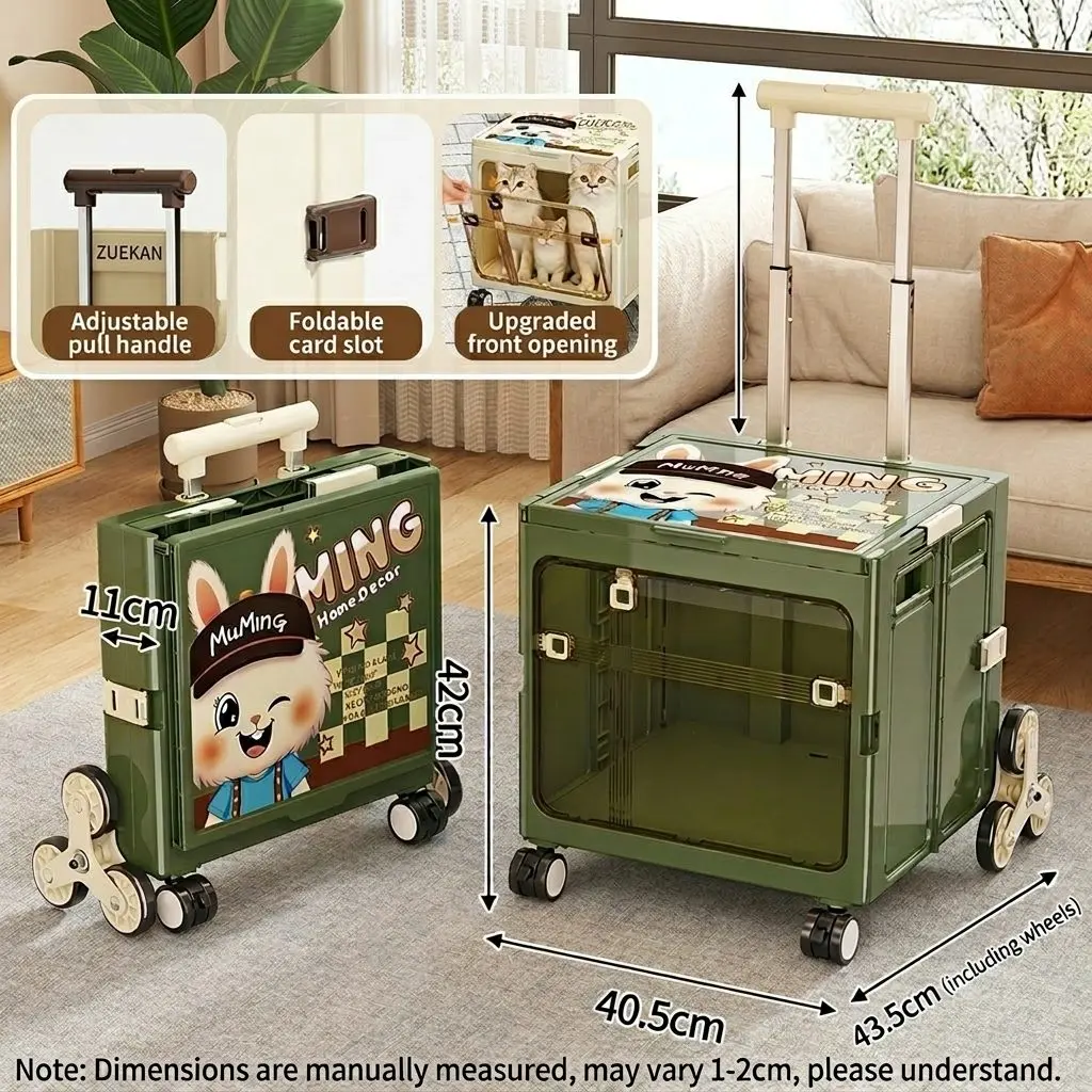 RoamPet Folding Trolley Pet Carrier – Large Capacity Rolling Cat & Dog Travel Bag with Wheels 1 A018 LIF