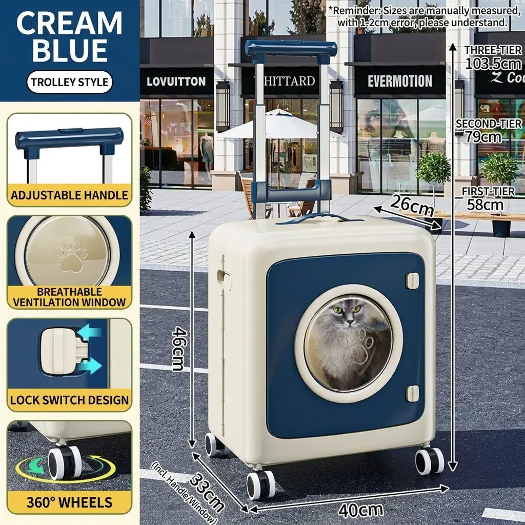 SpacePod Pro Rolling Pet Carrier – Transparent Capsule Design, Foldable, Anti-Stress Cat & Dog Bag 2 A019 FEA 1