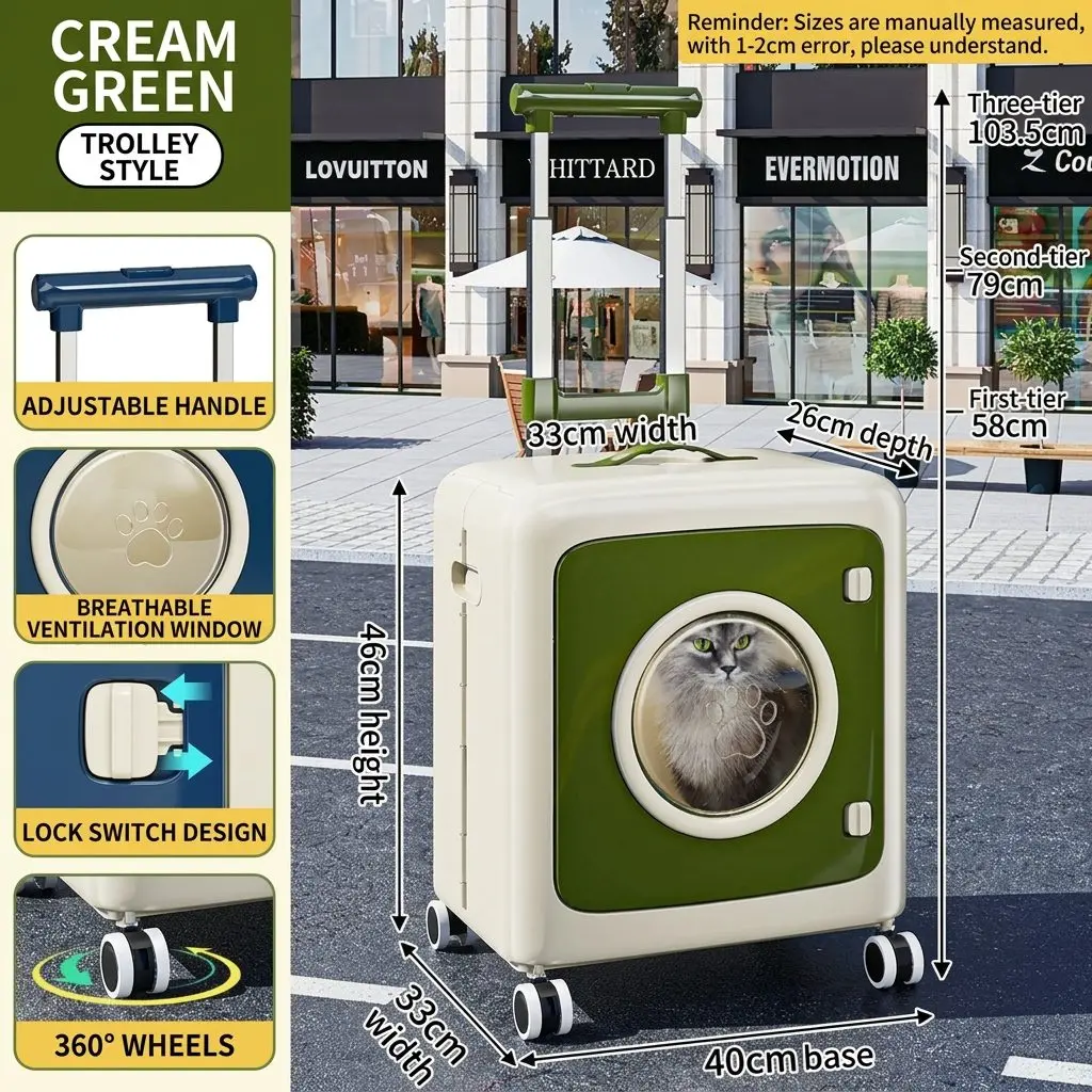 SpacePod Pro Rolling Pet Carrier – Transparent Capsule Design, Foldable, Anti-Stress Cat & Dog Bag 4 A019 FEA 3