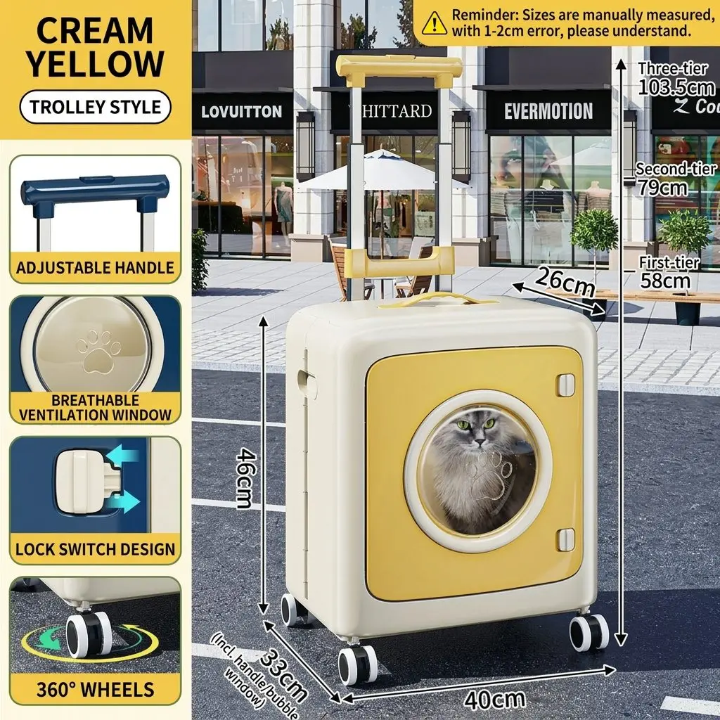 SpacePod Pro Rolling Pet Carrier – Transparent Capsule Design, Foldable, Anti-Stress Cat & Dog Bag 5 A019 FEA 4