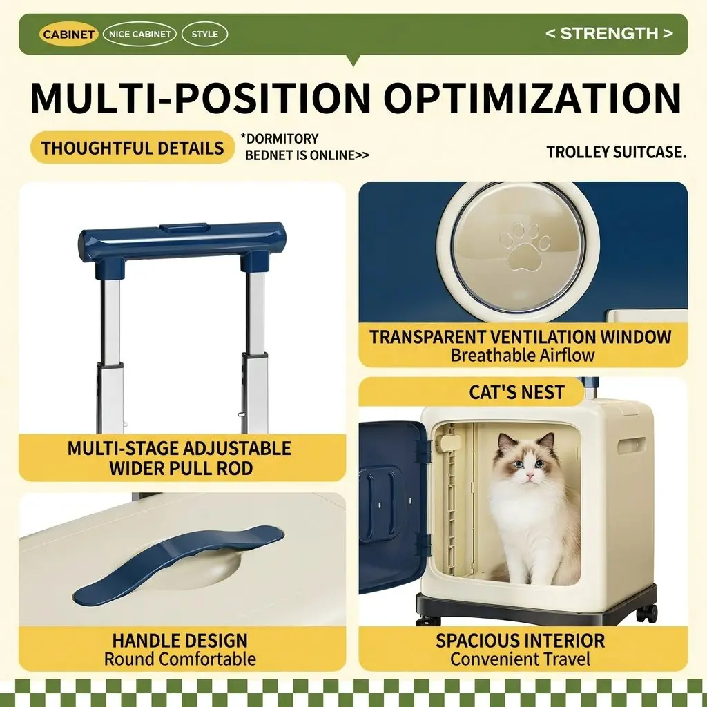 SpacePod Pro Rolling Pet Carrier – Transparent Capsule Design, Foldable, Anti-Stress Cat & Dog Bag 6 A019 FULL