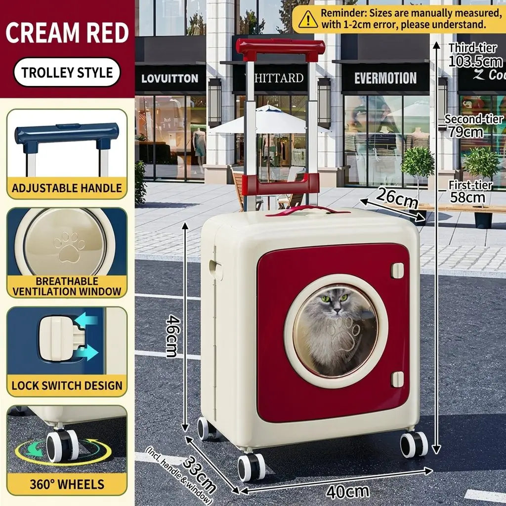 SpacePod Pro Rolling Pet Carrier – Transparent Capsule Design, Foldable, Anti-Stress Cat & Dog Bag 8 A019 SPL 2