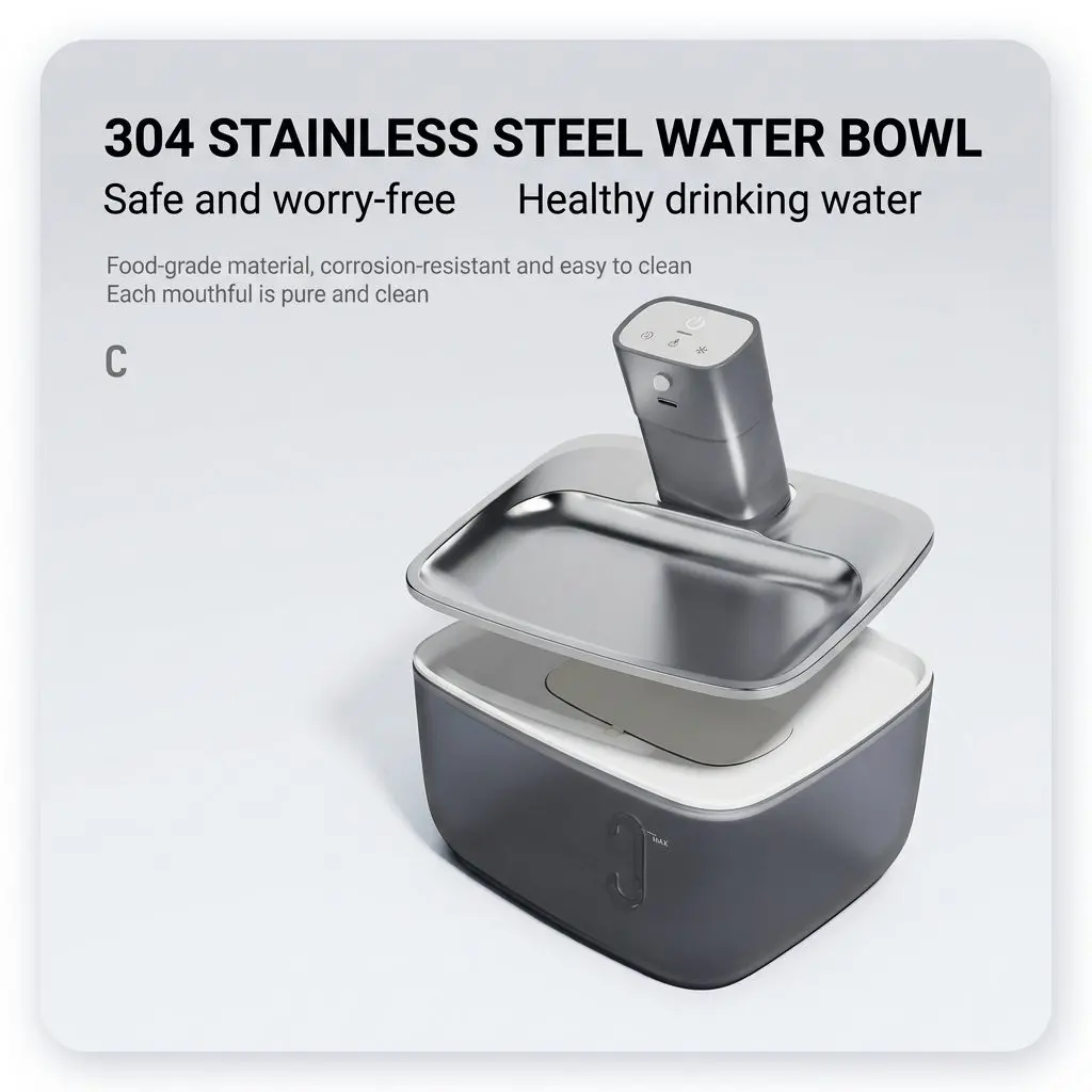 FlowPure 4L Wireless Pet Water Fountain – Visible Window, Auto Circulation Filter, Cat & Dog Dispenser 1 FlowPure 4L Pet Water Fountain