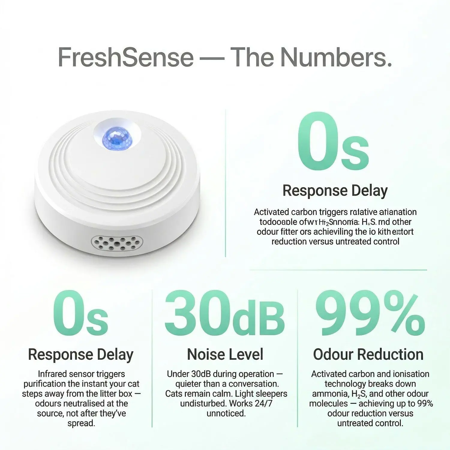 FreshSense Smart Litter Box Deodorizer – Infrared Motion Sensor, Air Purifier, USB Rechargeable 8 A023 SPL 02