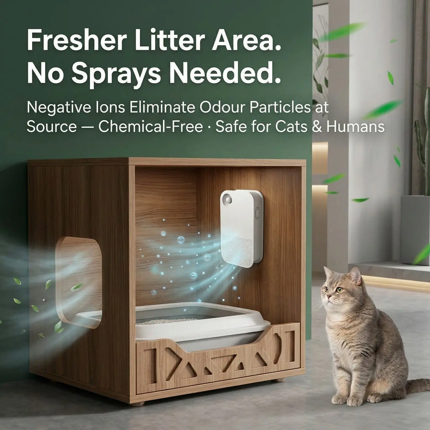 PureAir Pet Ionic Deodorizer – Smart Sensor, Negative Ion Air Purifier, Litter Box & Fridge Odour Eliminator 1 A024 LIF 01