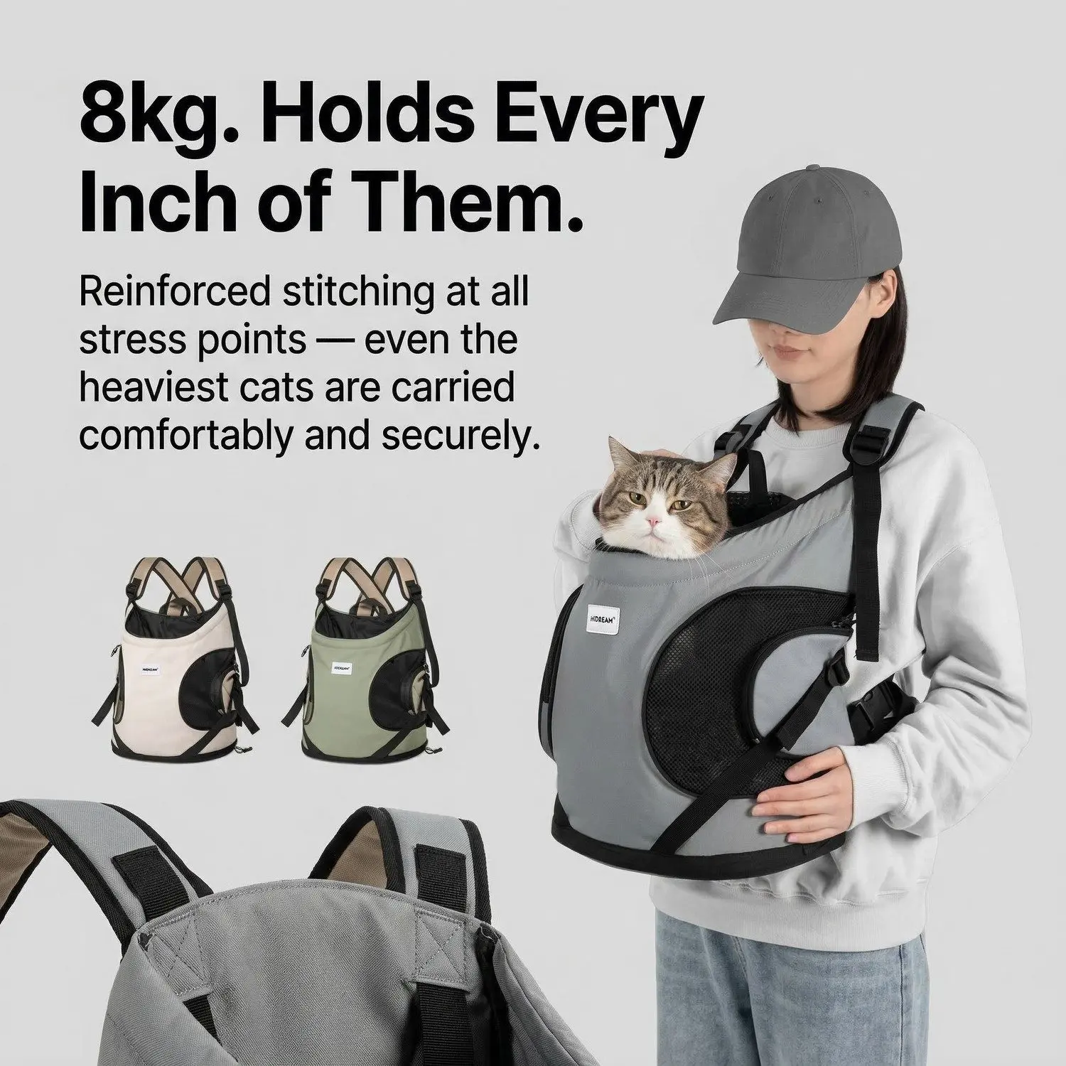 VentureVest Pet Front Carrier Bag – Breathable Tote Backpack, Hands-Free Cat & Dog Carry Bag 2 A034 02