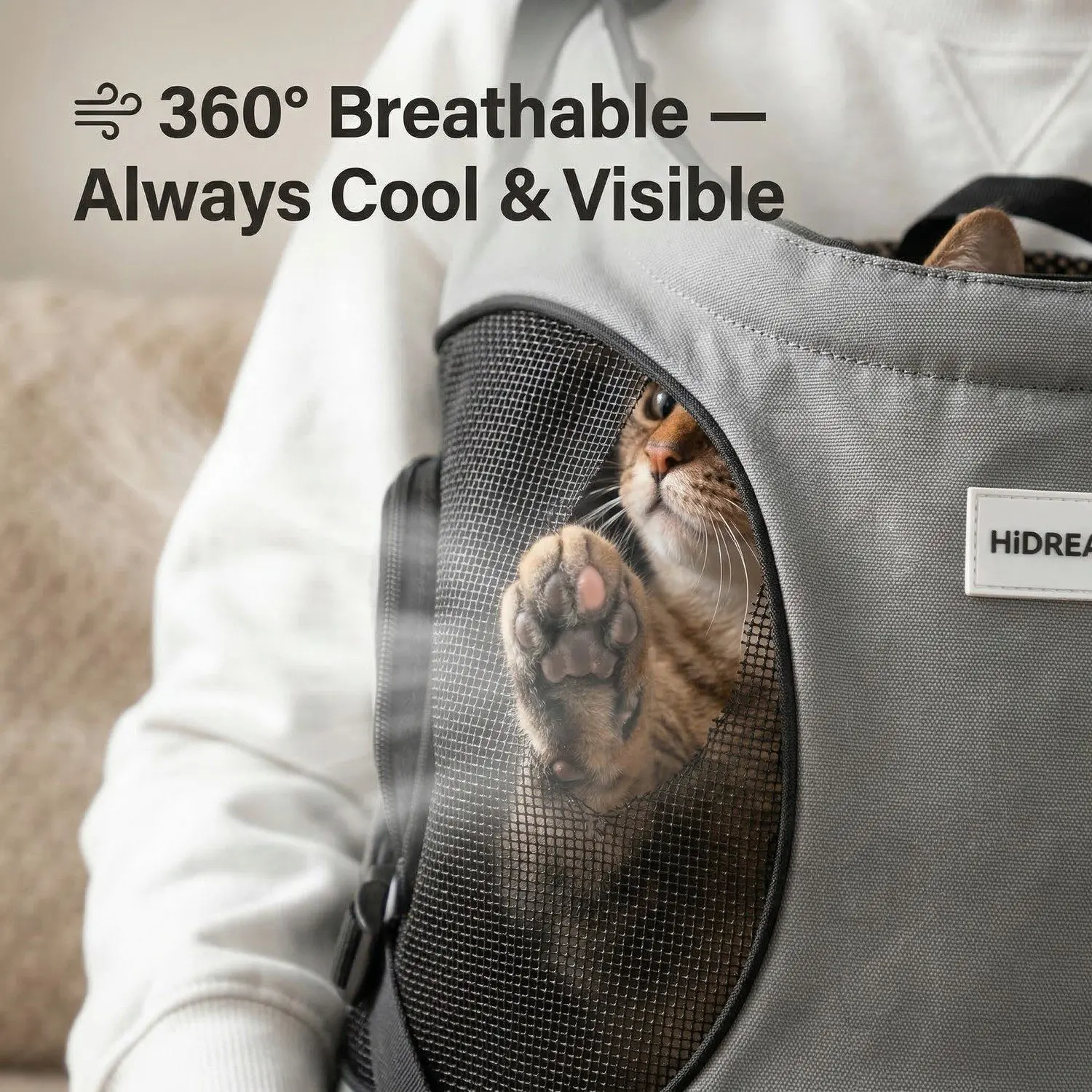 VentureVest Pet Front Carrier Bag – Breathable Tote Backpack, Hands-Free Cat & Dog Carry Bag 7 A034 07