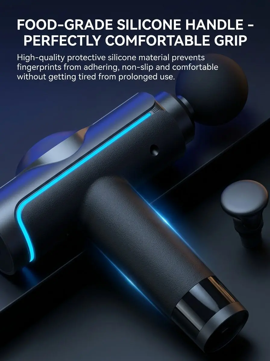 Premium LCD Percussion Muscle Massage Gun with 6 Interchangeable Heads 6 A039 04