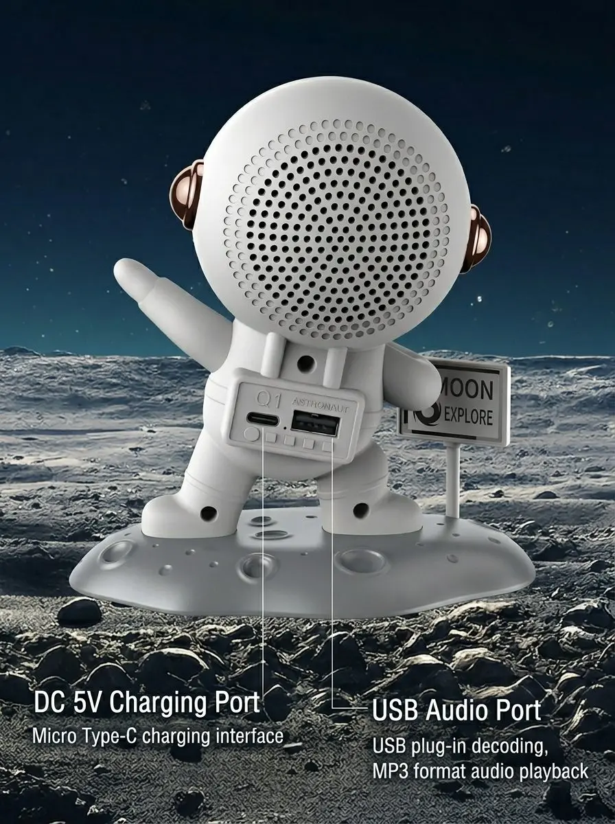 Portable Astronaut Bluetooth Speaker & Night Light - Wireless Desktop Decor 10 A041 05