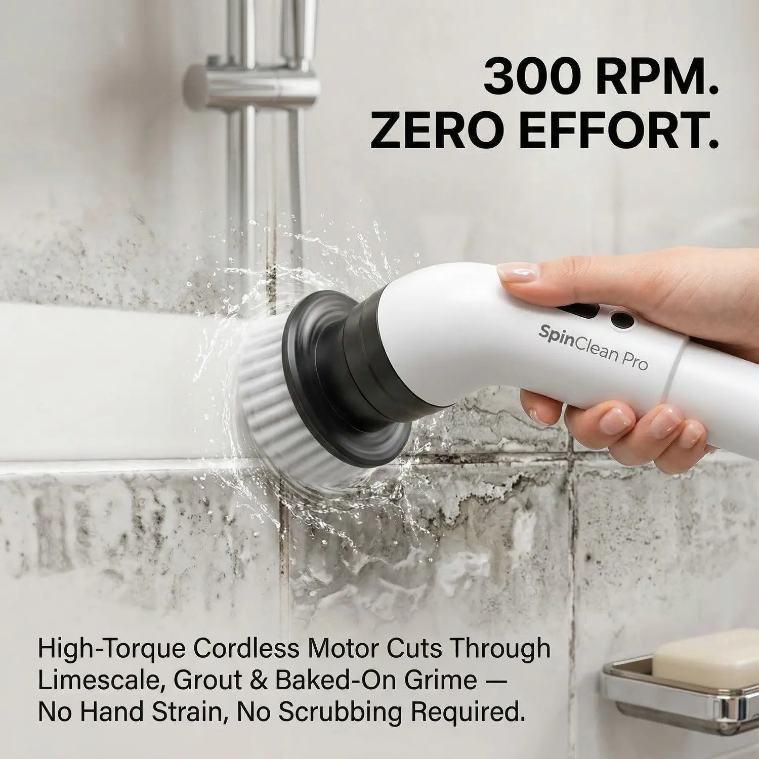 SpinClean Pro Cordless Electric Cleaning Brush – Multi-Surface Kitchen & Bathroom Scrubber 1 B021 02