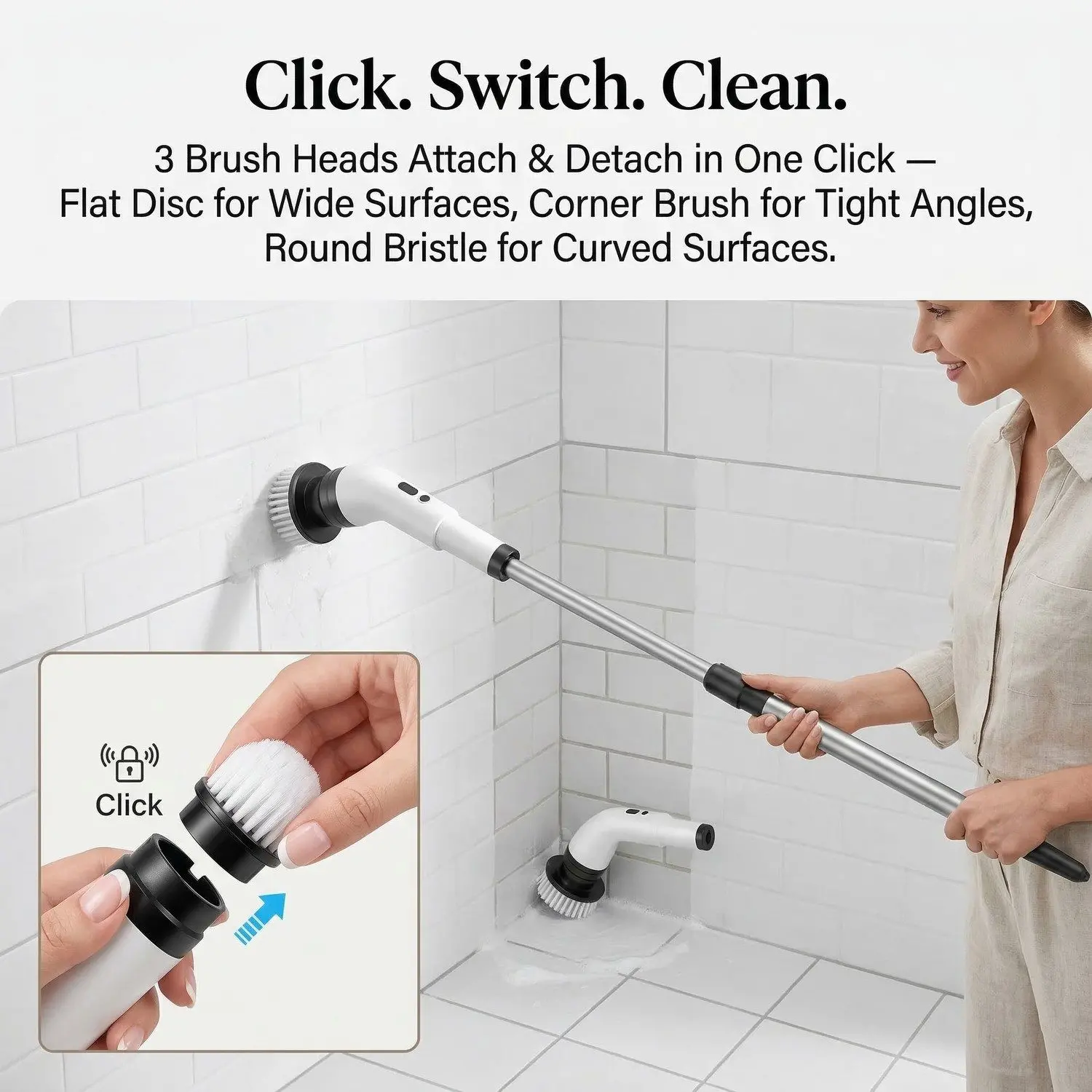 SpinClean Pro Cordless Electric Cleaning Brush – Multi-Surface Kitchen & Bathroom Scrubber 2 B021 03
