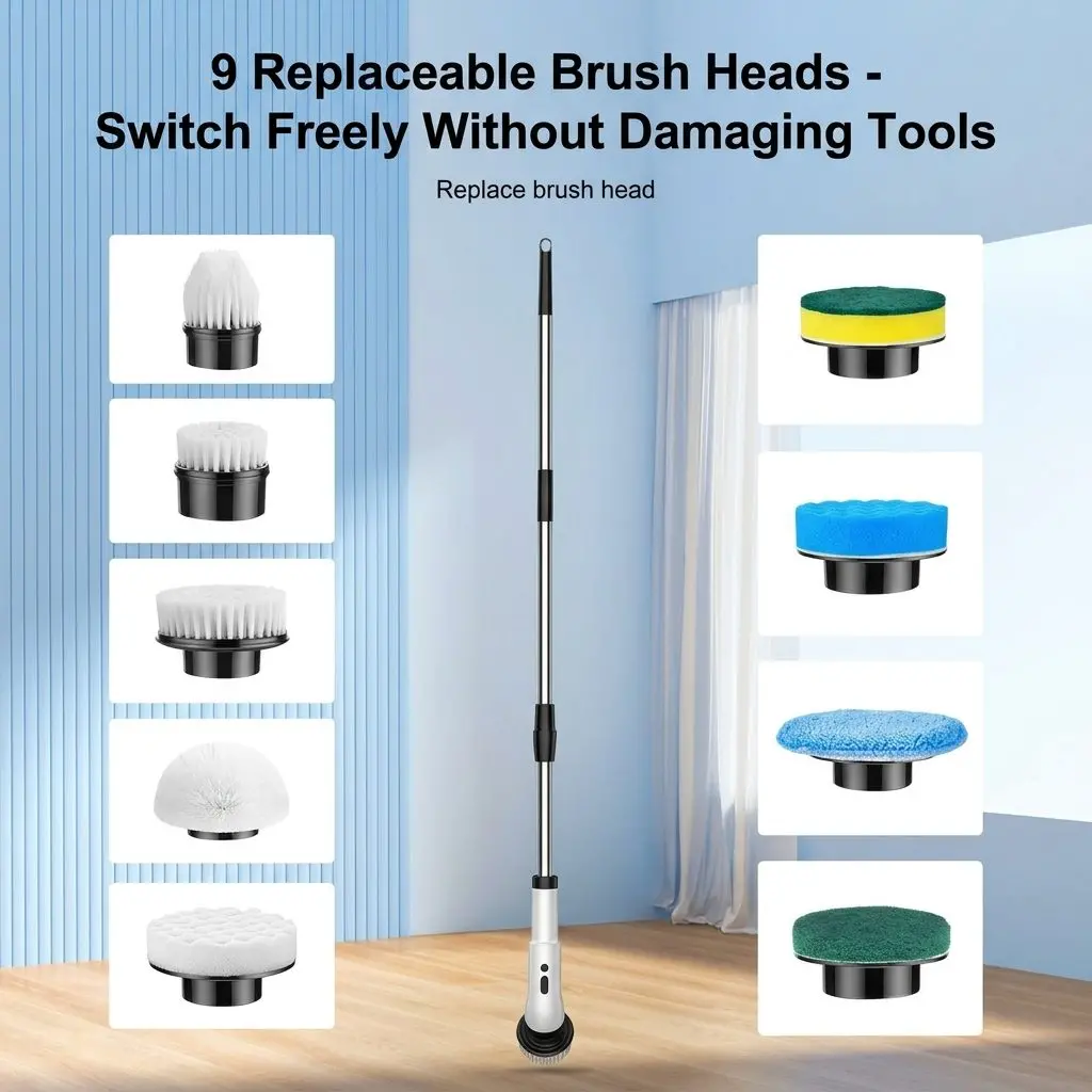 SpinClean Pro Cordless Electric Cleaning Brush – Multi-Surface Kitchen & Bathroom Scrubber 5 B021 08