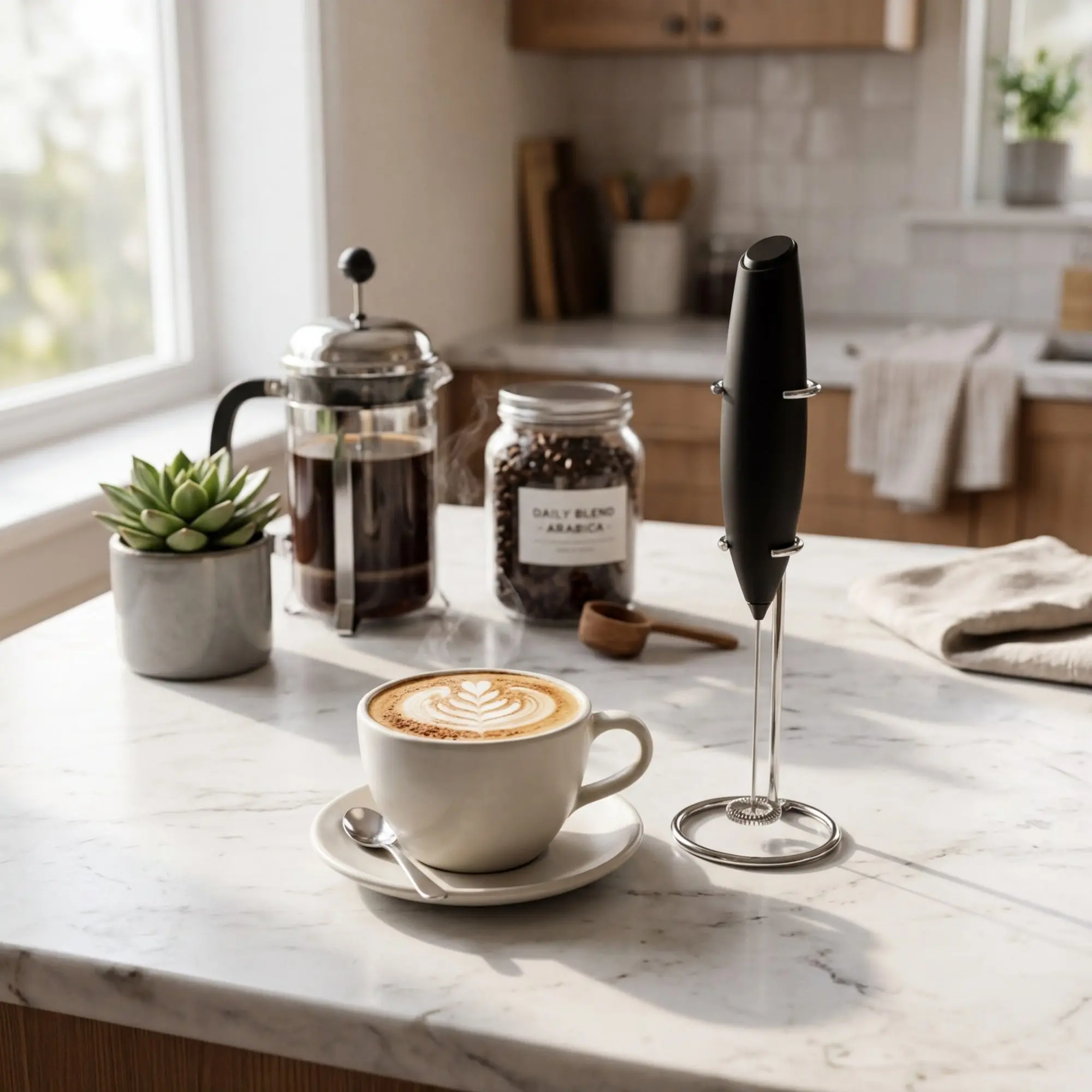 Premium Cordless Handheld Electric Milk Frother & Egg Mixer 6 B039 06