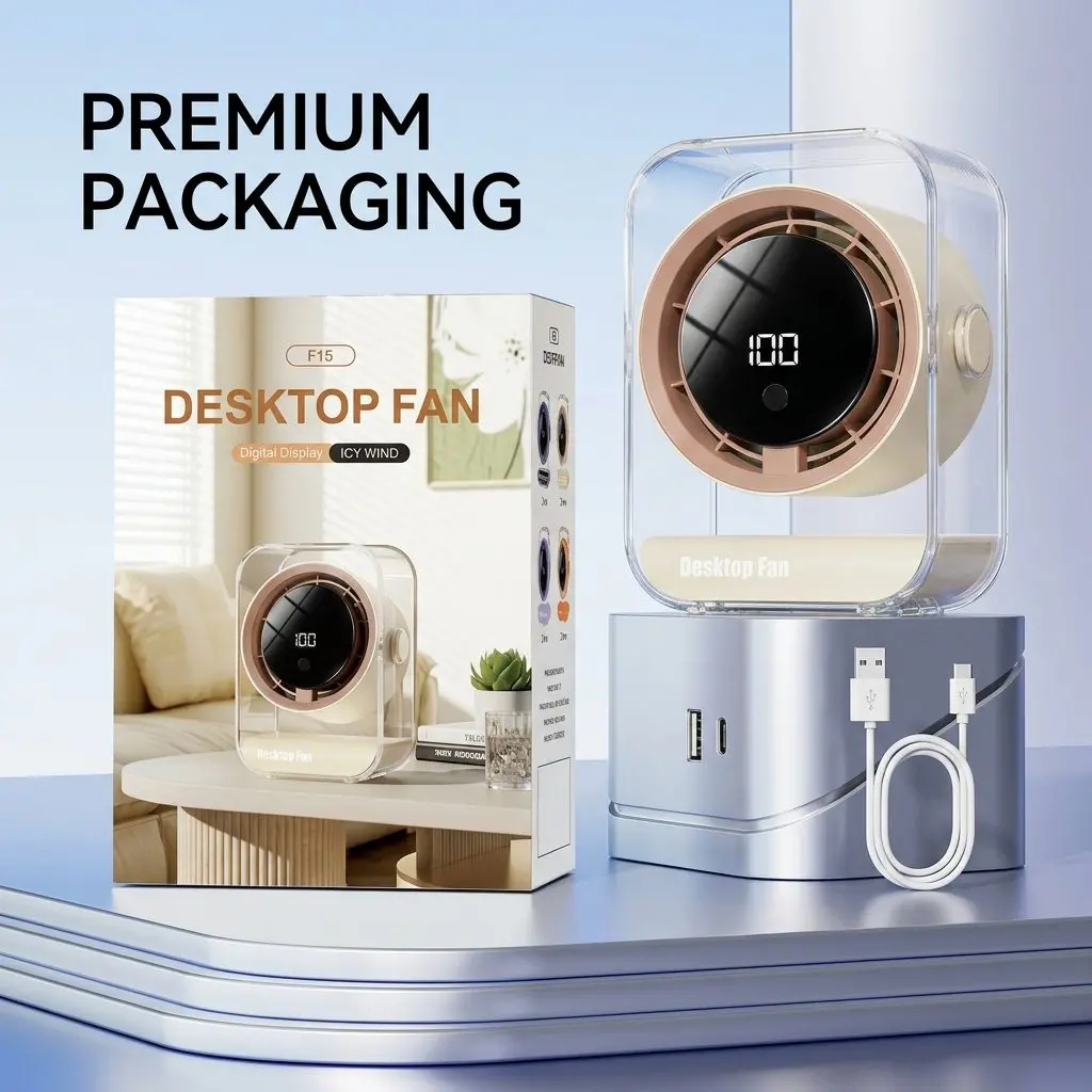 2026 Premium Stepless Speed Desktop Fan - Portable USB Rechargeable Rotatable Mini Desk Fan 15 B043 08