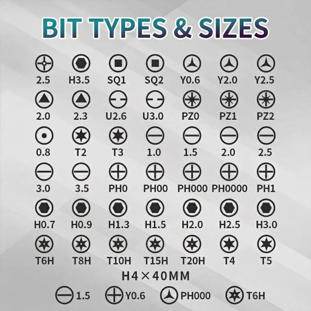 Premium 52-in-1 Electric Precision Screwdriver Set - Rechargeable Mini Cordless Repair Tool Kit 6 B048 img 09