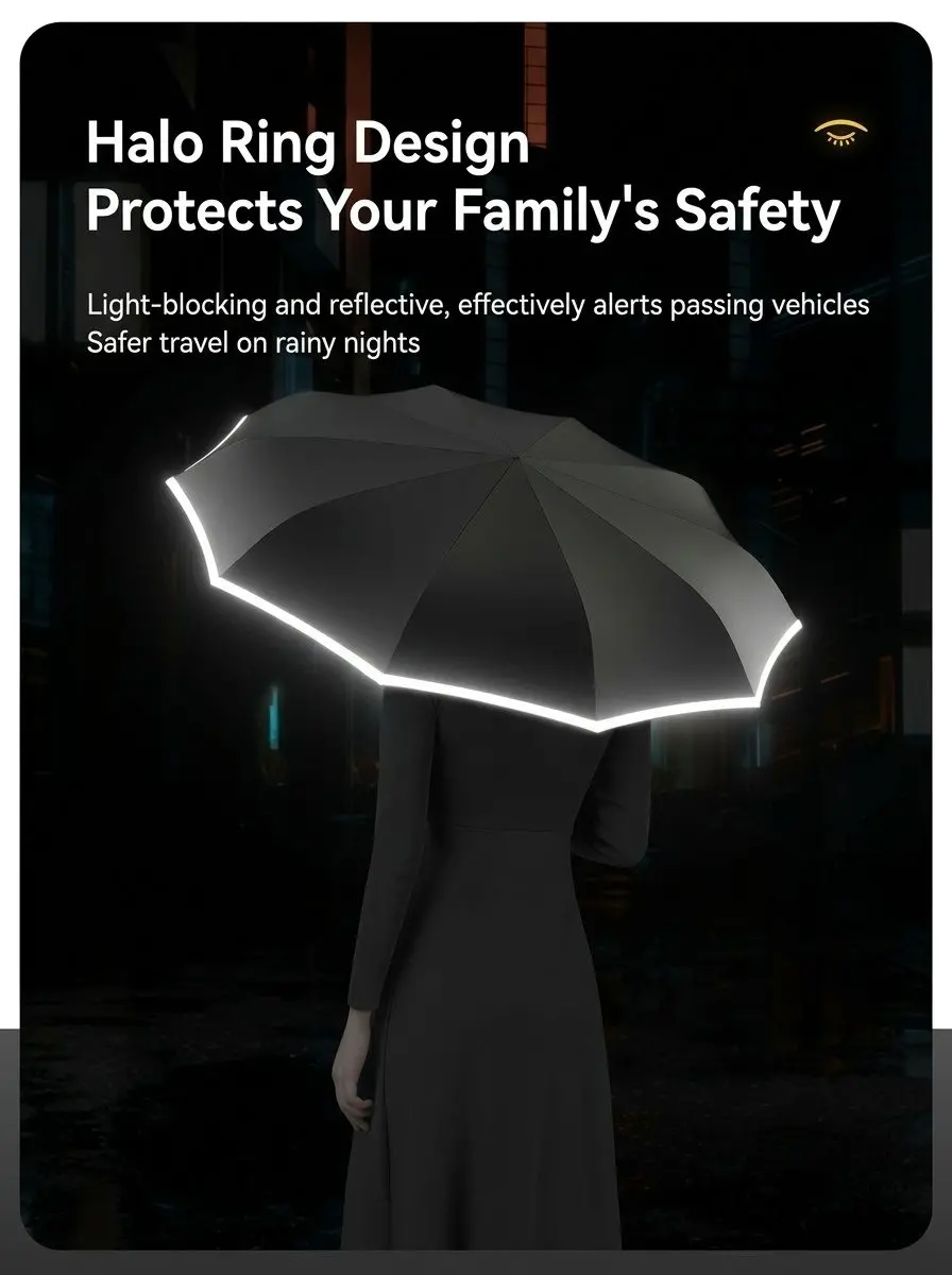 Premium Automatic Reverse Umbrella - Extra Large Windproof Folding Sun & Rain Umbrella 14 B049 img 08