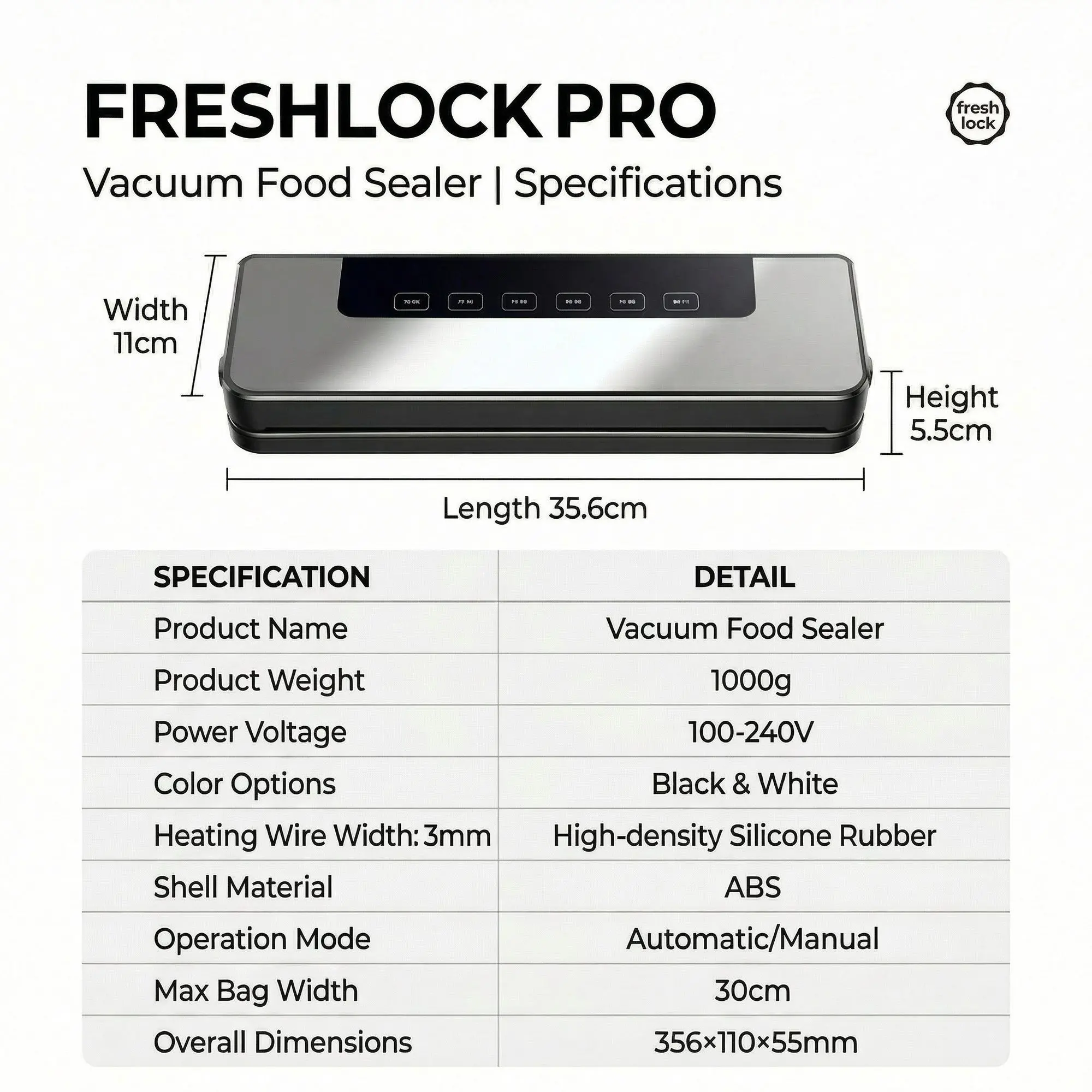FreshLock Pro Automatic Vacuum Food Sealer – Compact All-in-One, Dry & Moist Food Preservation 1 FreshLock Pro