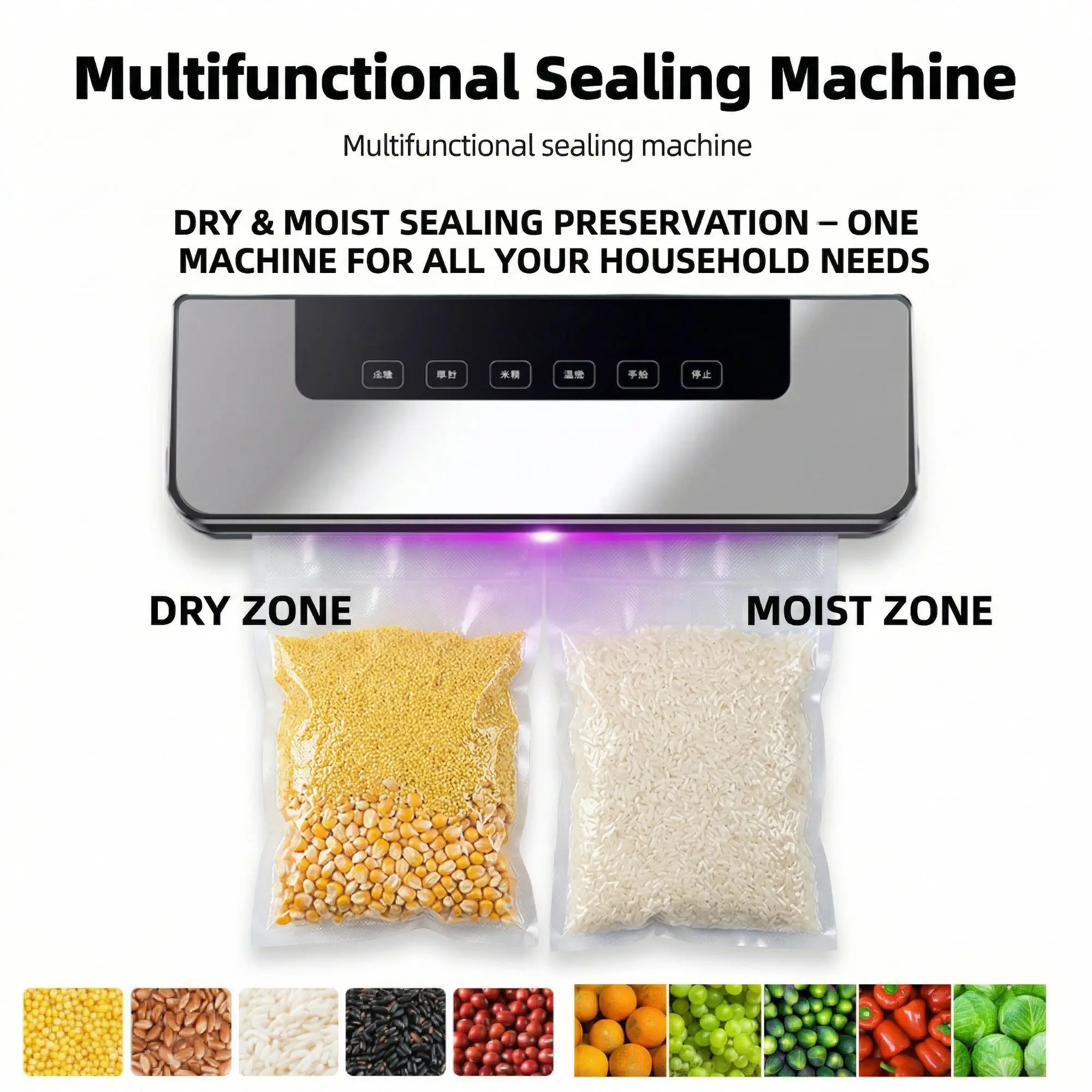 FreshLock Pro Automatic Vacuum Food Sealer – Compact All-in-One, Dry & Moist Food Preservation 7 Vacuum Seal Technology