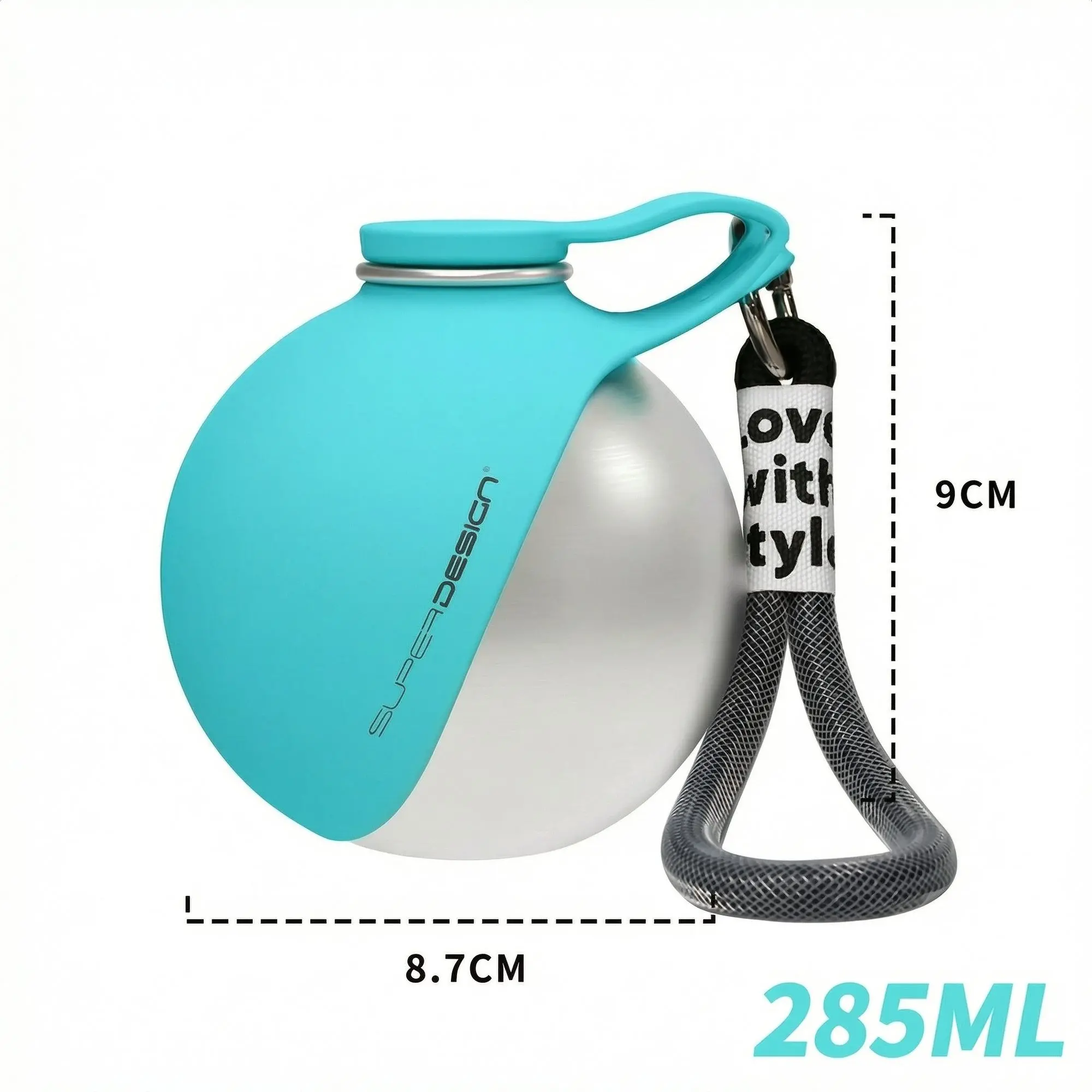 SteelFlow 304 Stainless Pet Water Bottle – Foldable Bowl, Portable Outdoor Dog & Cat Feeder 3 Foldable silicone bowl