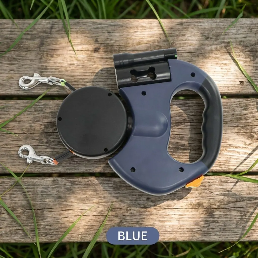 DuoWalk Retractable Double Dog Lead – Auto-Extending 2-in-1 Anti-Tangle Leash for Medium & Large Dogs 6 Person walking two dogs with DuoWalk double lead