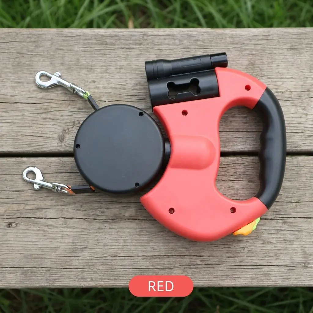 DuoWalk Retractable Double Dog Lead – Auto-Extending 2-in-1 Anti-Tangle Leash for Medium & Large Dogs 3 360 degree swivel connector