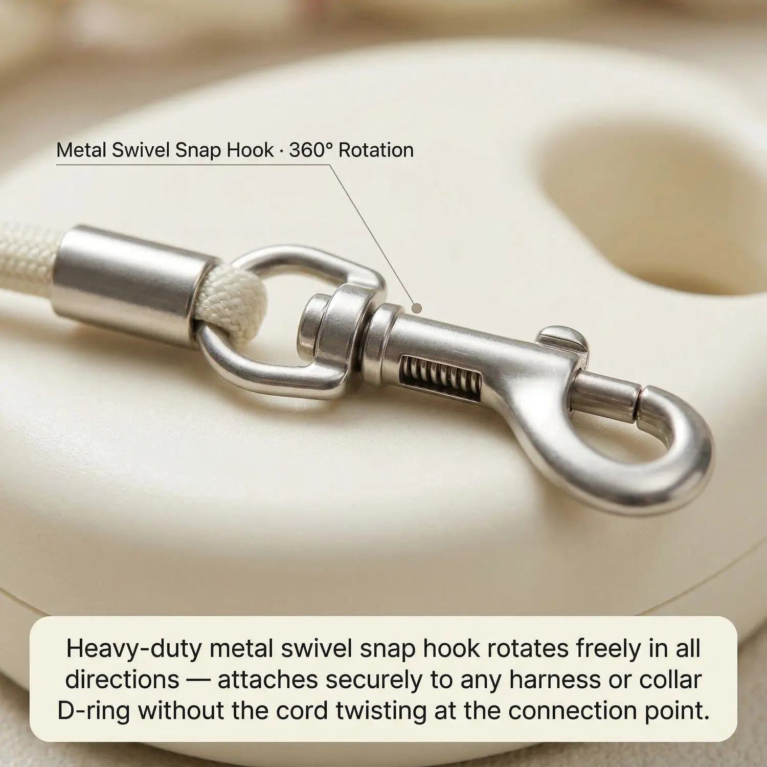 GlideReel Retractable Pet Leash – Auto-Extending Cat & Small Dog Lead, Tangle-Free Cord 1 GlideReel retractable pet leash 360 swivel snap hook