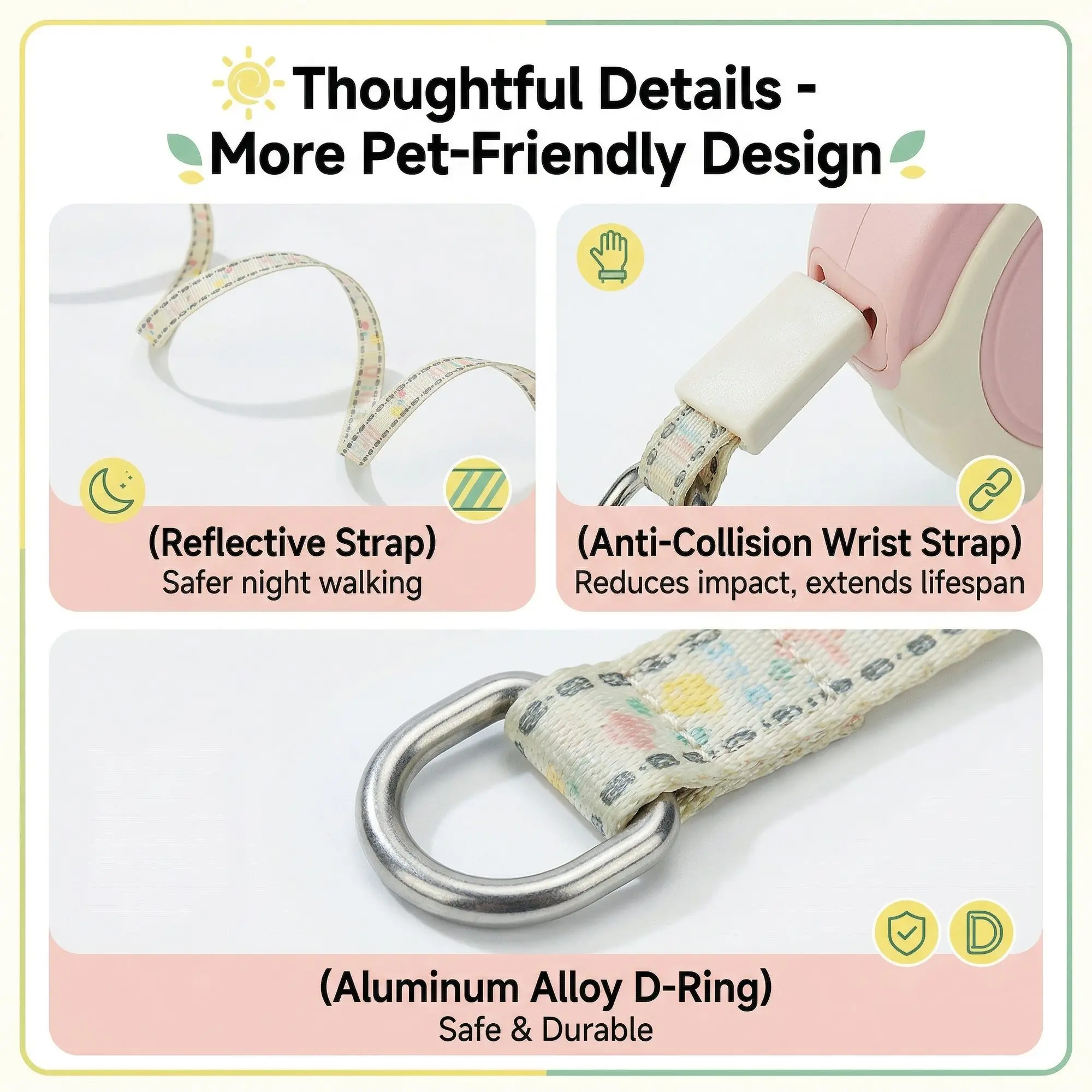 GlideReel Retractable Pet Leash – Auto-Extending Cat & Small Dog Lead, Tangle-Free Cord 5 GlideReel 3 colour variants Cream Blue Sakura Pink Cream Yellow